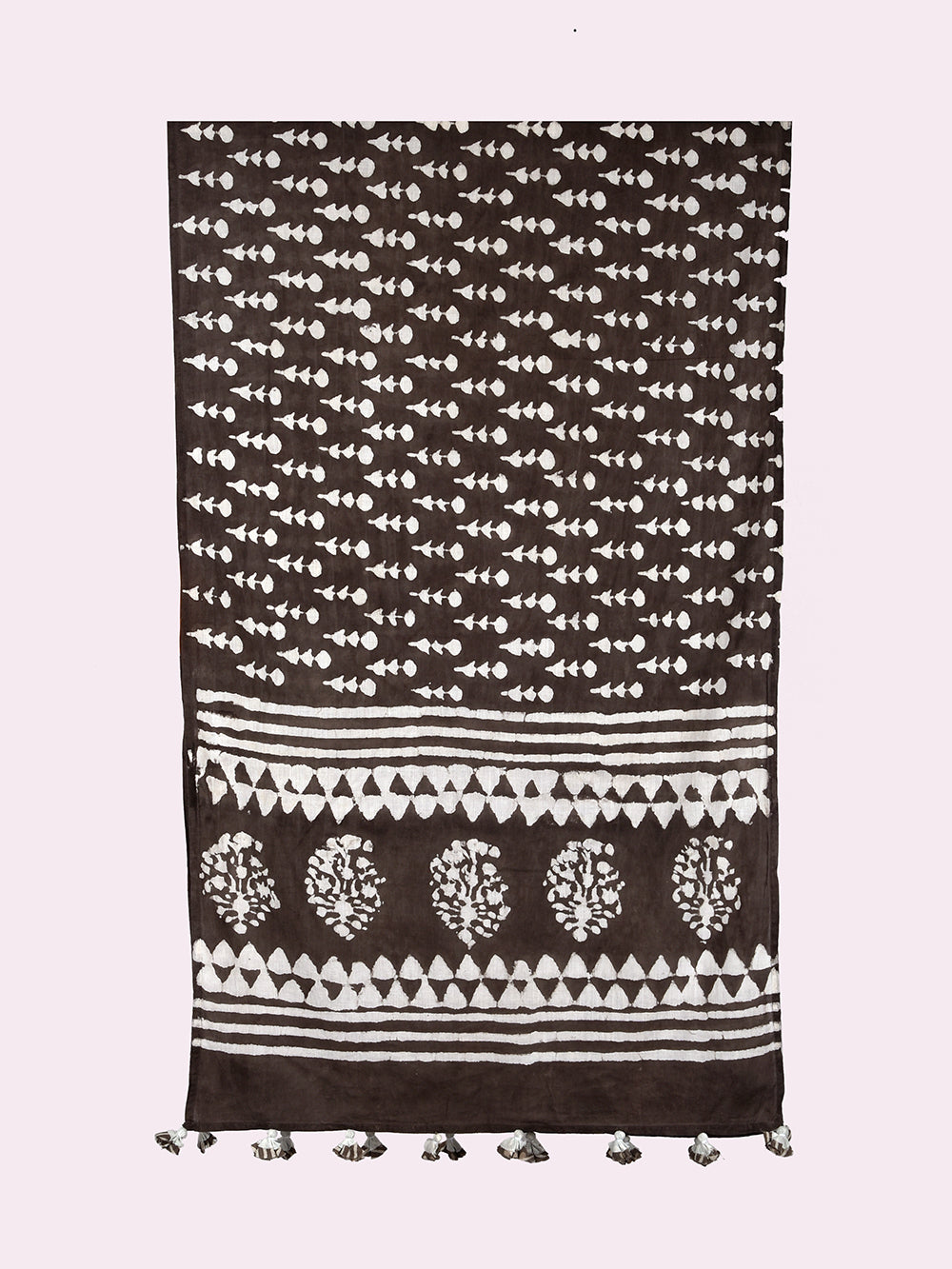 Kasis Dabu Traditional Print Cotton Voile Block Printed Stole