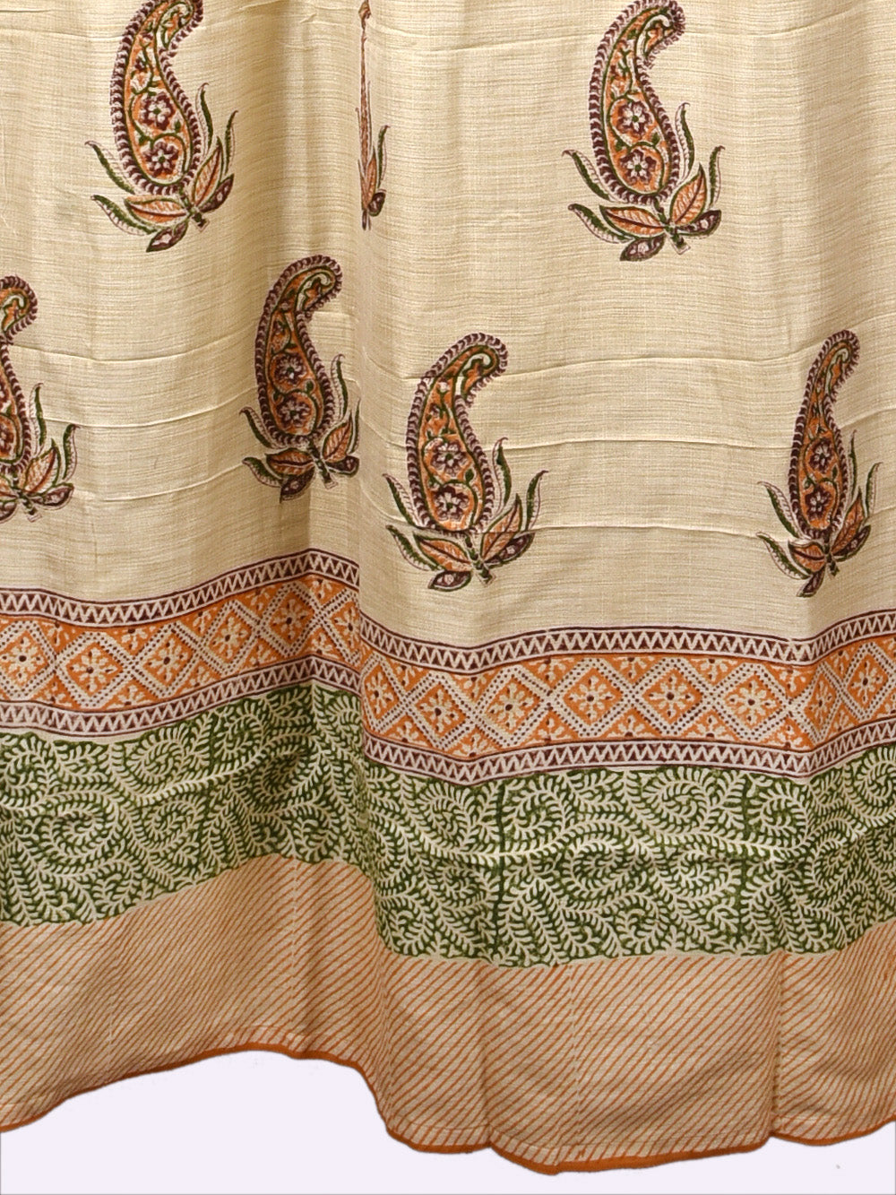 Hand Block Printed Kairi Pashmina Curtain Set