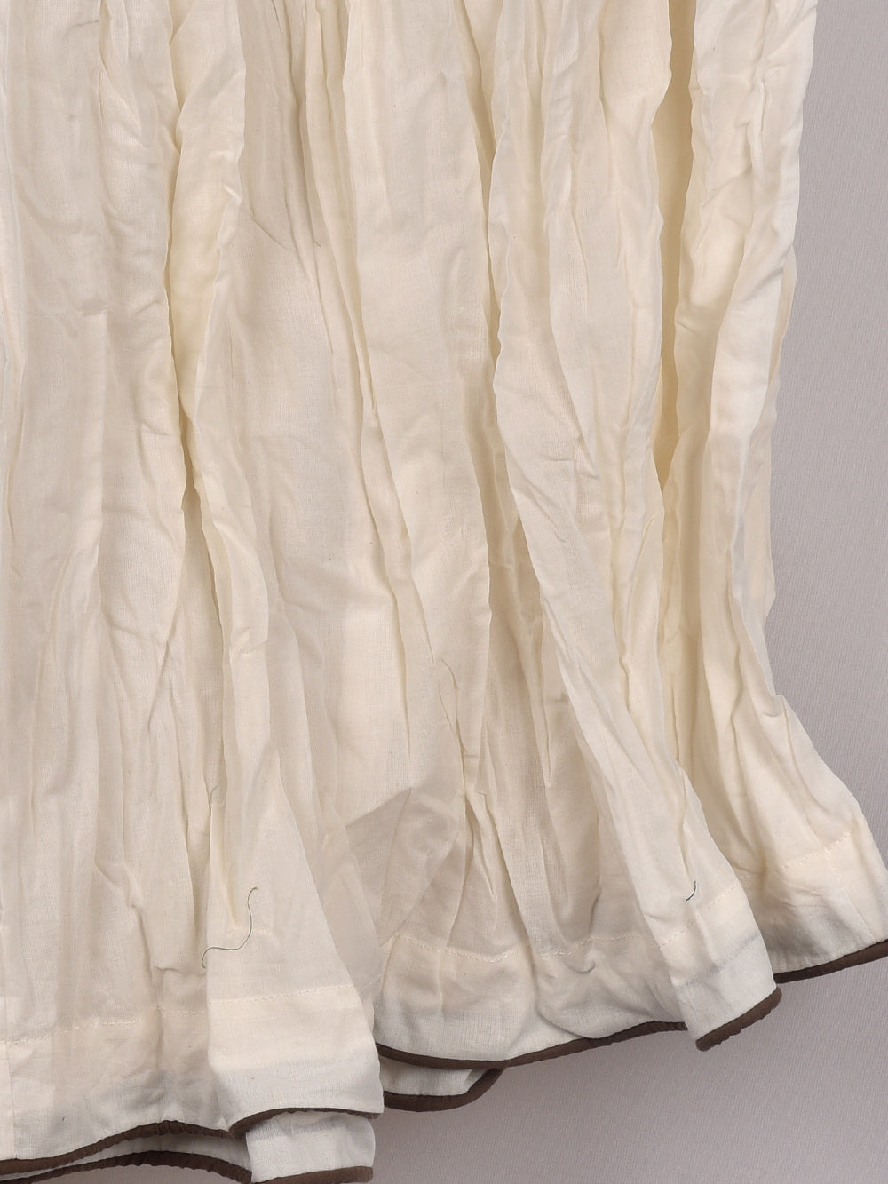 Plain Dyed Natural White Crinkled Cotton Cambric 48 Kali Kalidaar Skirt