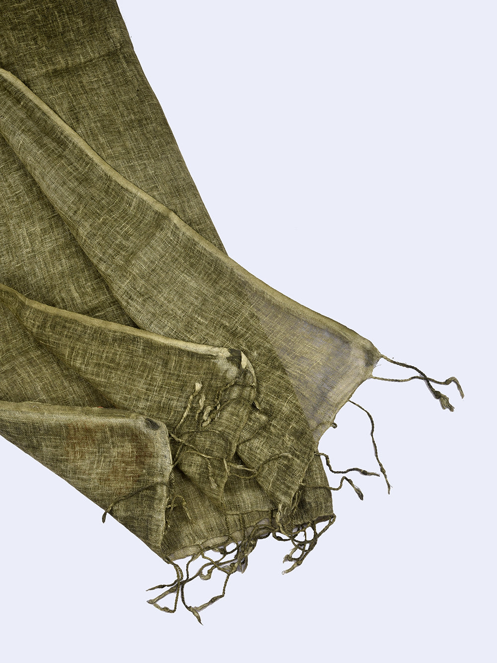 Green Hand Dyed Linen Stole