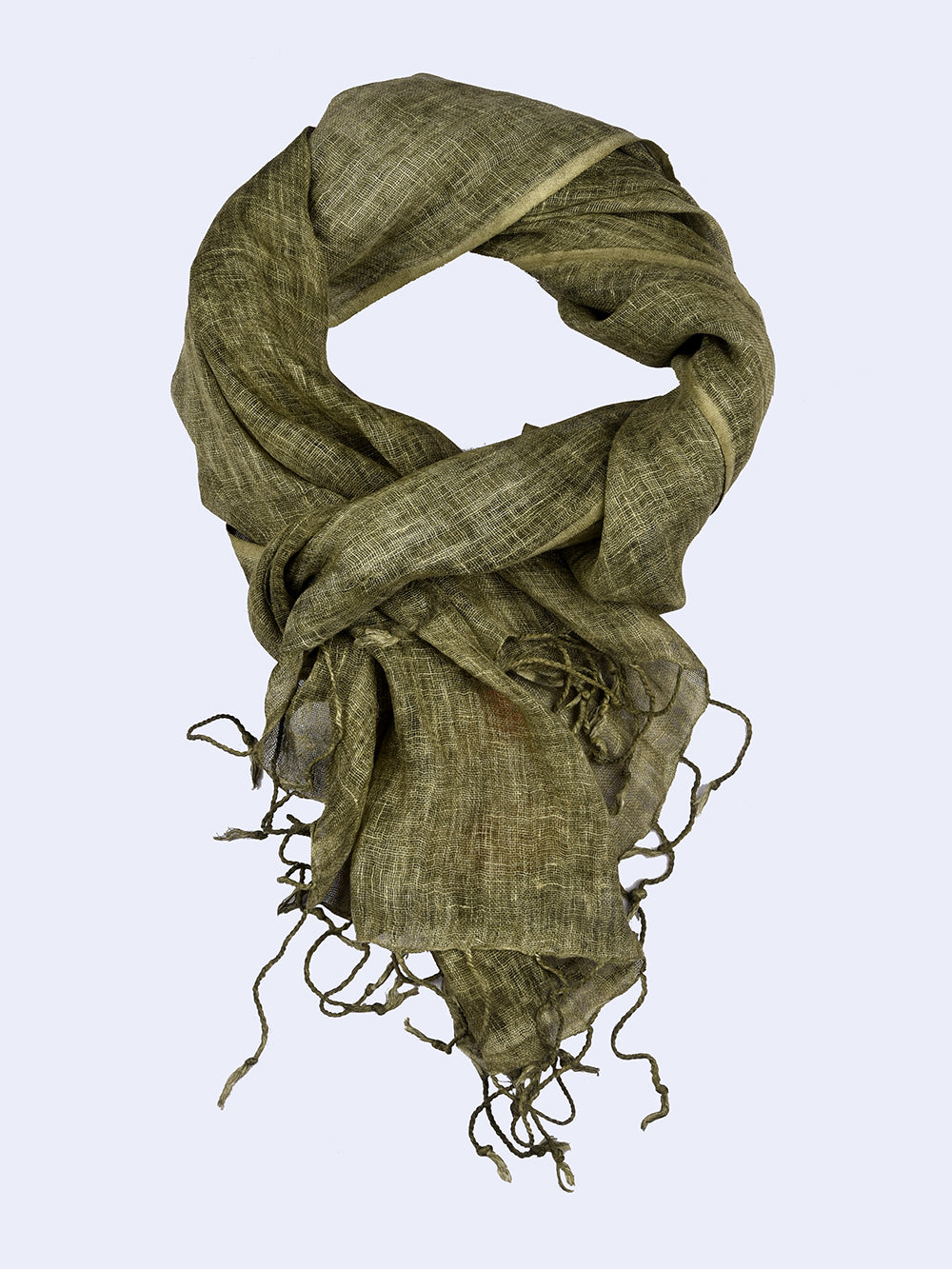 Green Hand Dyed Linen Stole