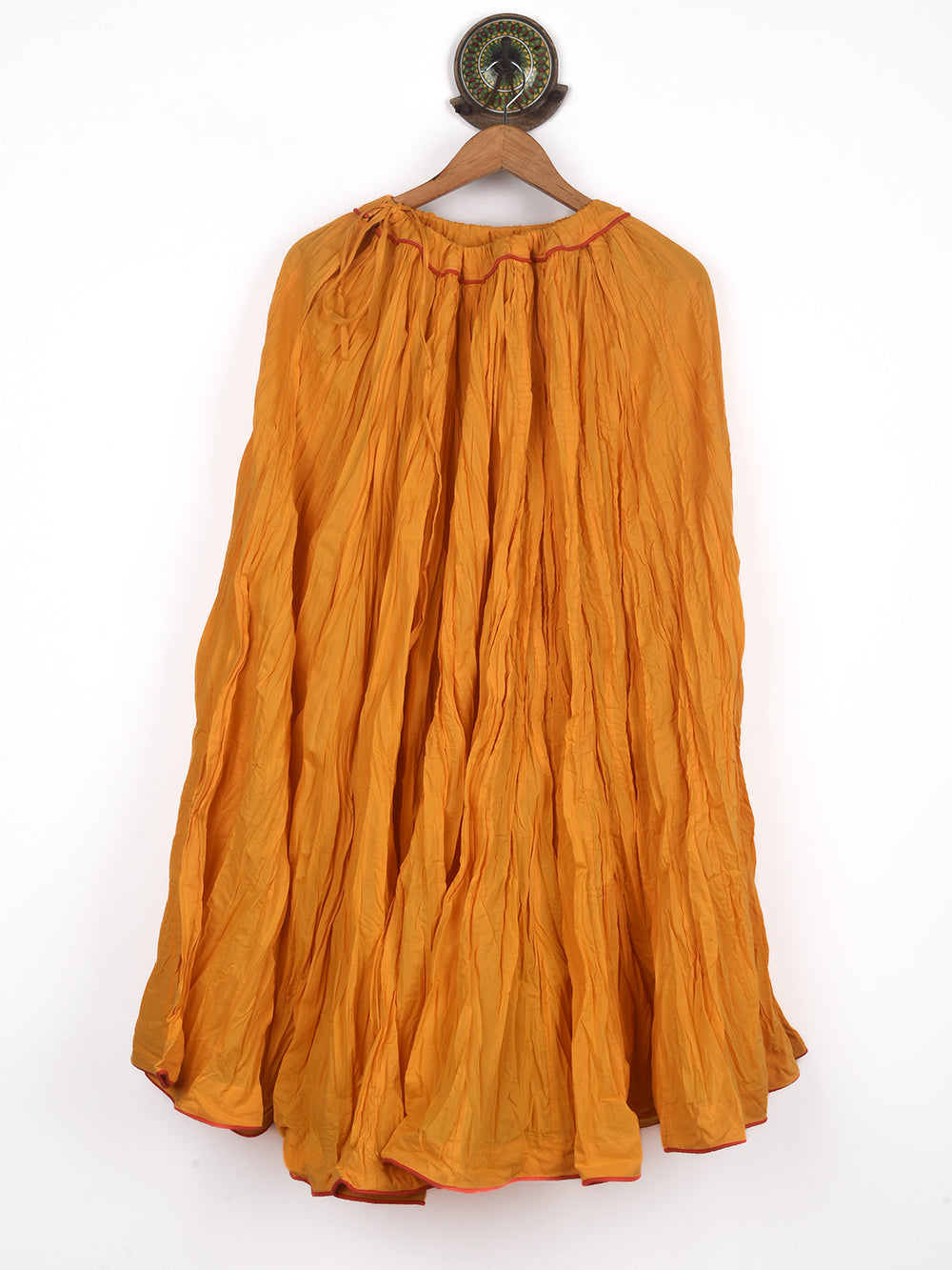 Plain Dyed Sunshine Yellow Crinkled Cotton Cambric 48 Kali Kalidaar Skirt