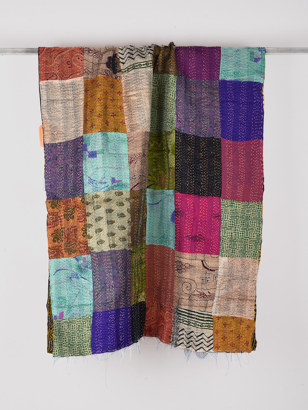 Parcha Pre-Loved Silk Sarees Kantha Patchwork Stole