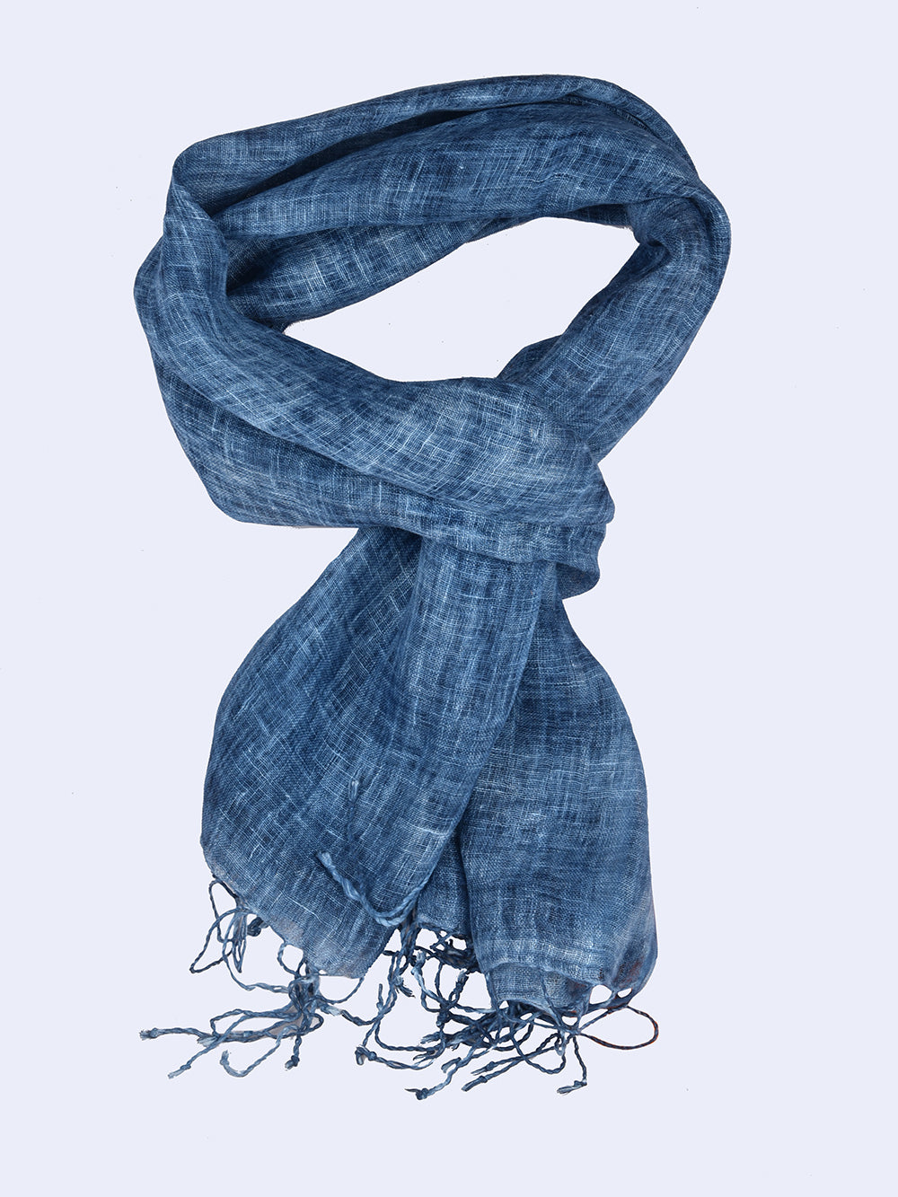 Blue Hand Dyed Linen Stole