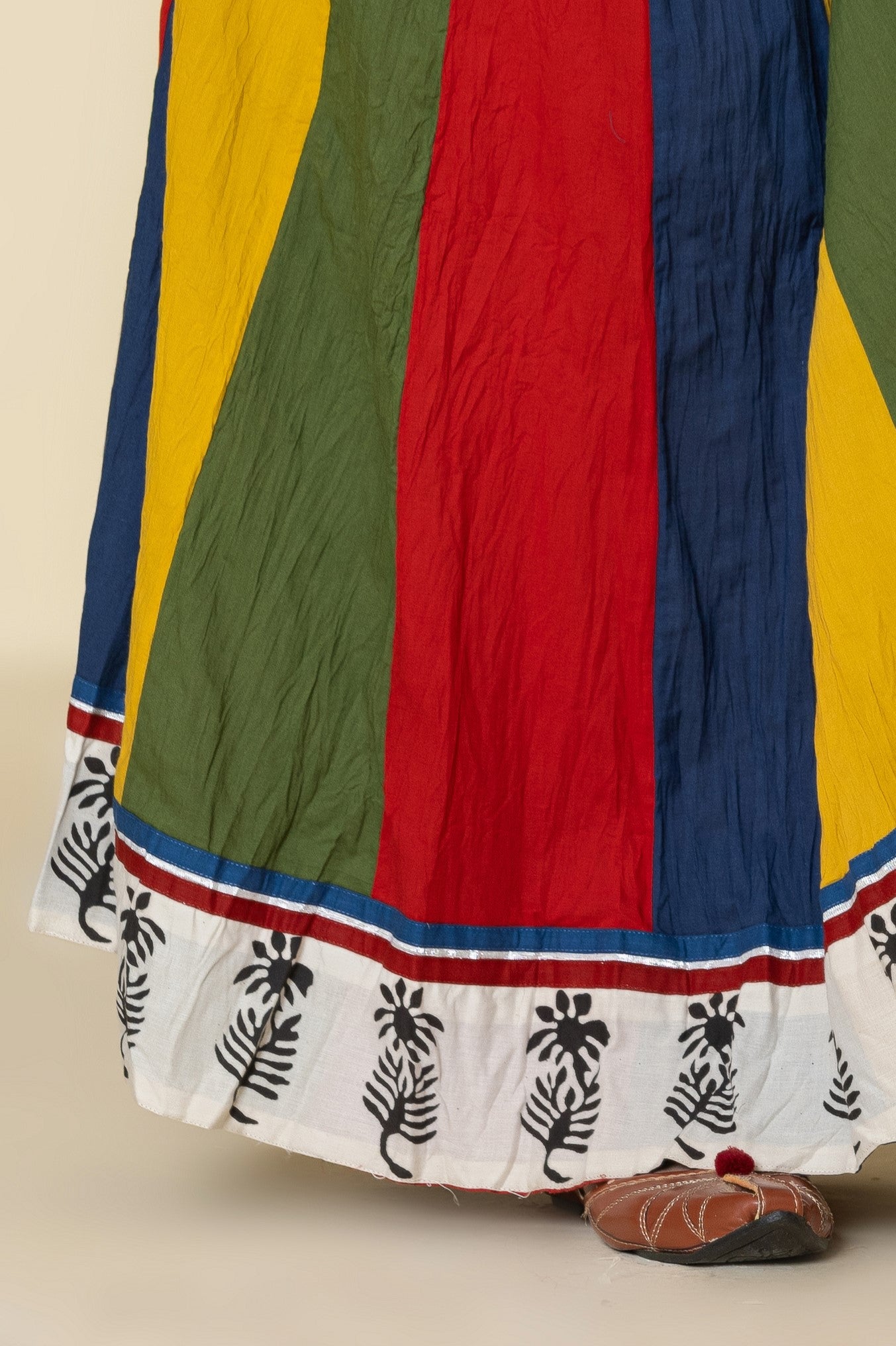 Mohini Colorful Crinkled Cotton 28 Kali Kalidaar Skirt