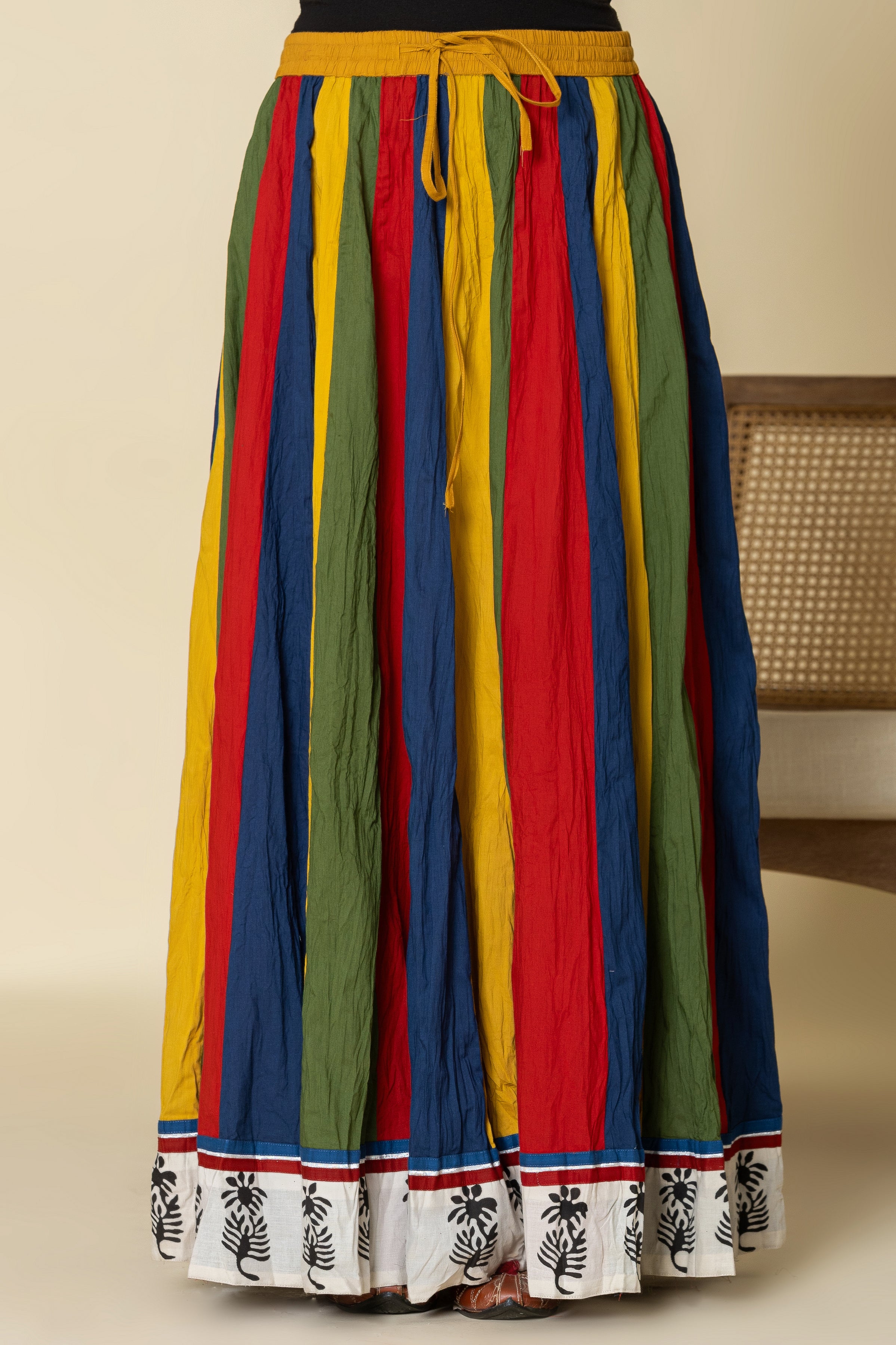 Mohini Colorful Crinkled Cotton 28 Kali Kalidaar Skirt