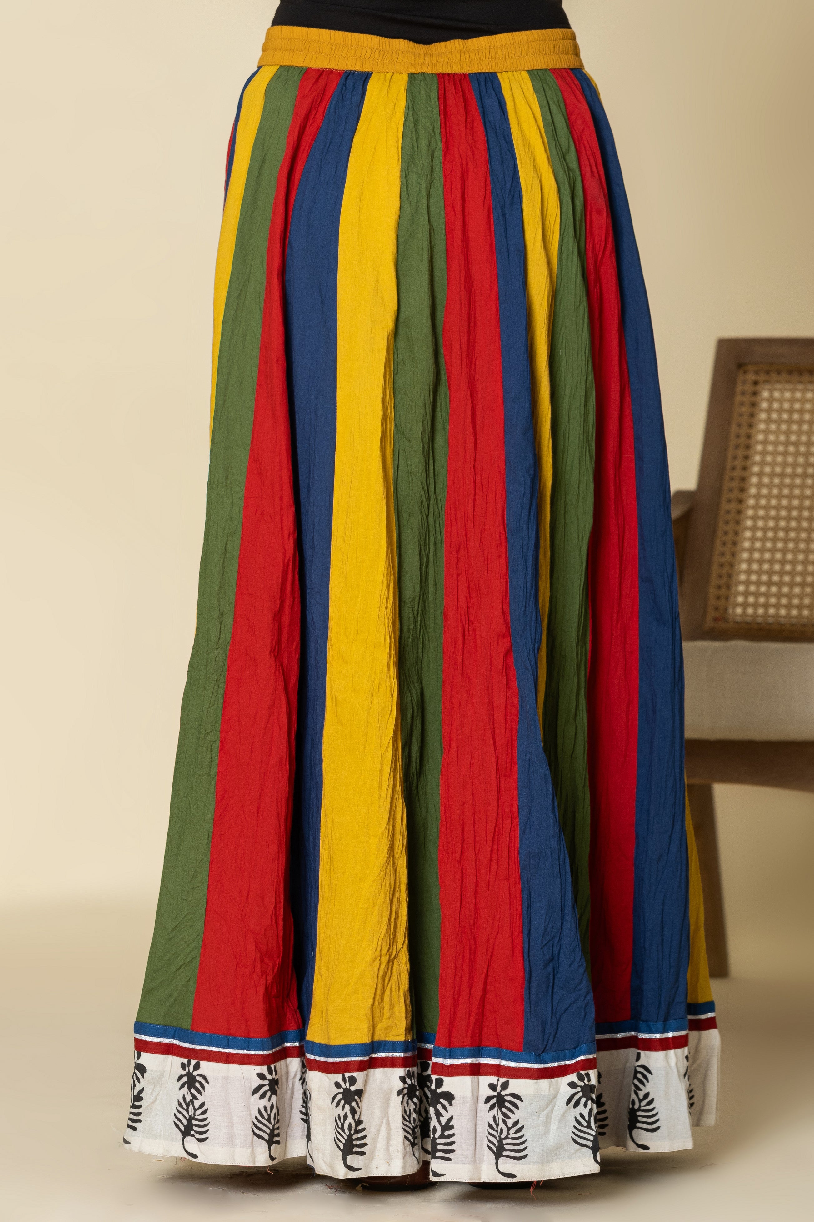 Mohini Colorful Crinkled Cotton 28 Kali Kalidaar Skirt