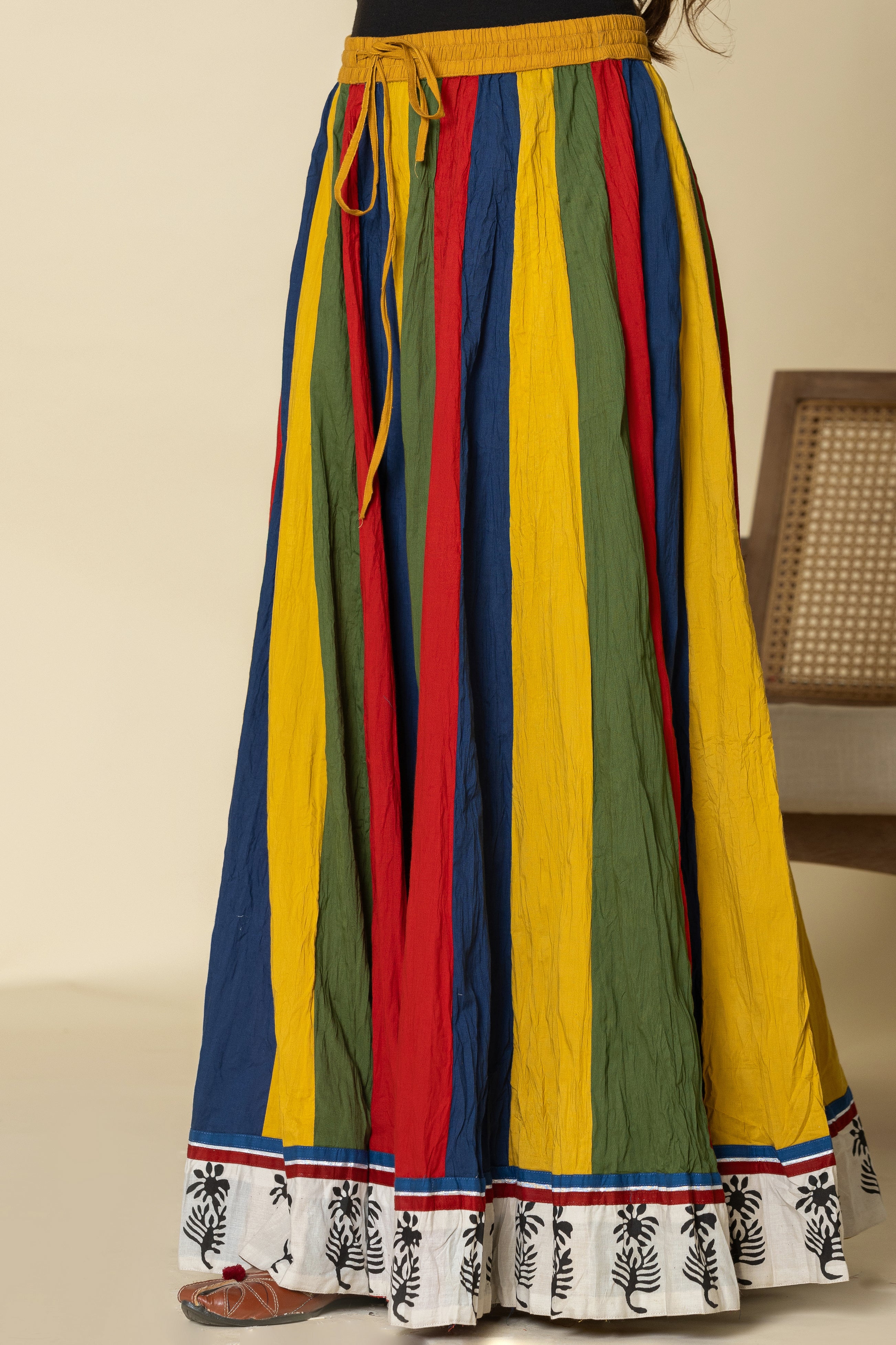 Mohini Colorful Crinkled Cotton 28 Kali Kalidaar Skirt