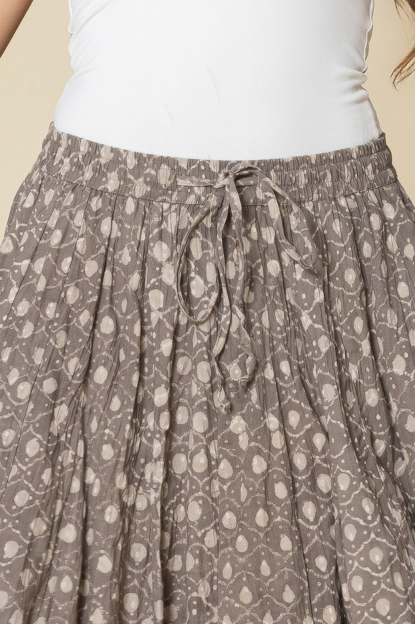 Grey Daboo Jharokhe Crinkled Cotton 28 Kali Kalidaar Skirt