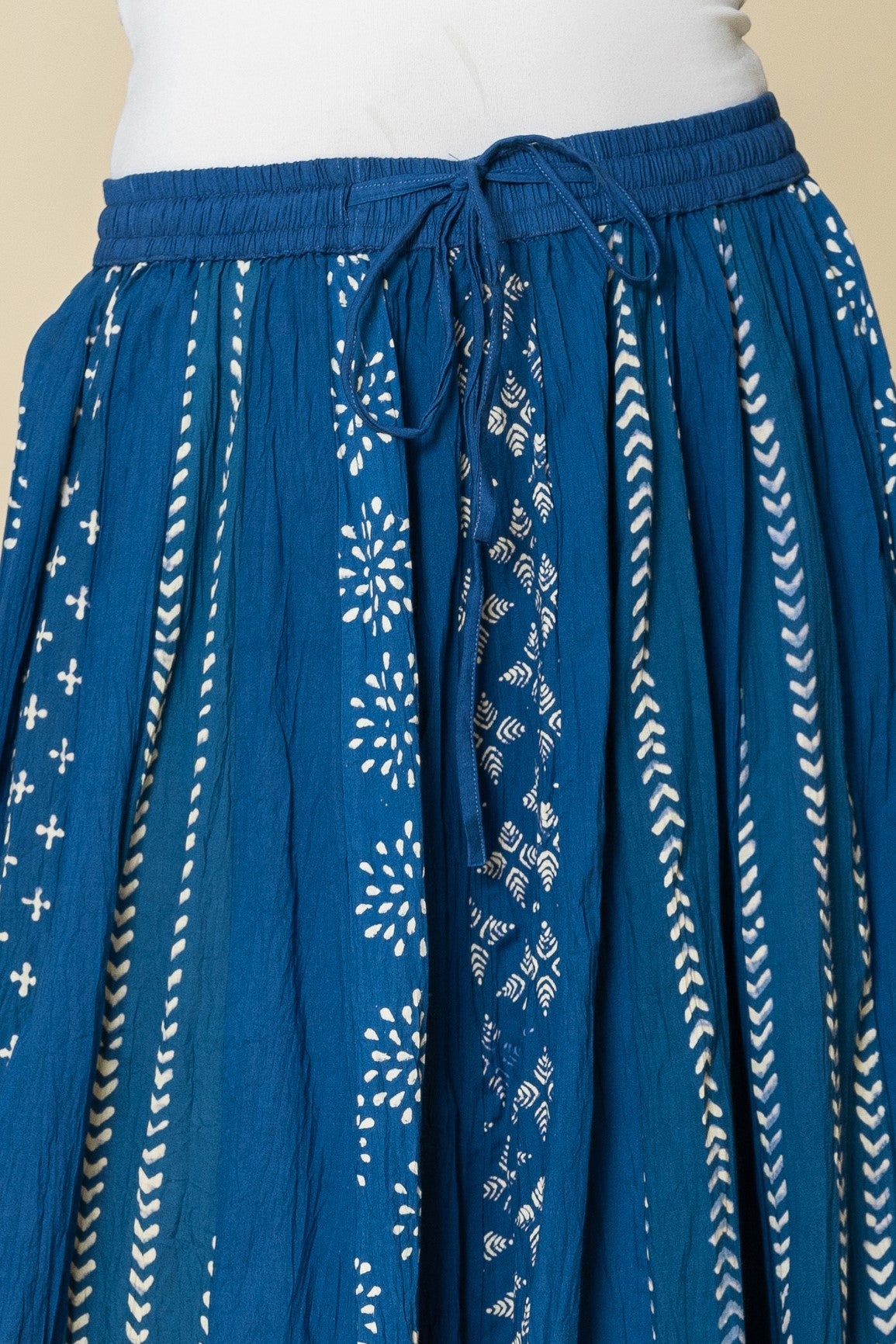 Blue Crinkled Cotton 28 Kali Kalidaar Skirt