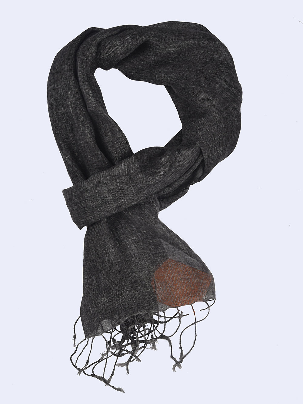 Black Hand Dyed Linen Stole