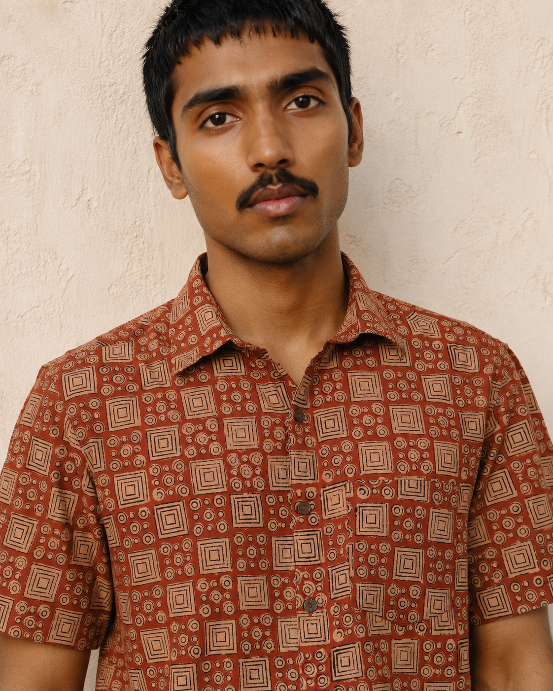 Rust Boxes Cotton Mens Half Sleeve Shirts