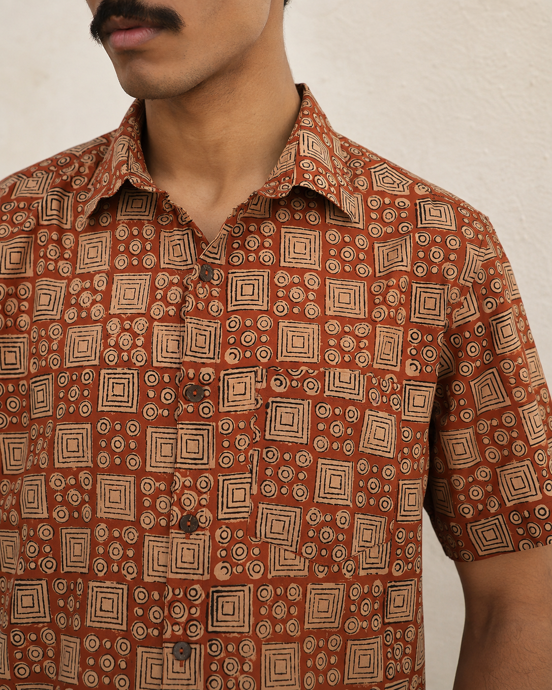 Rust Boxes Cotton Mens Half Sleeve Shirts