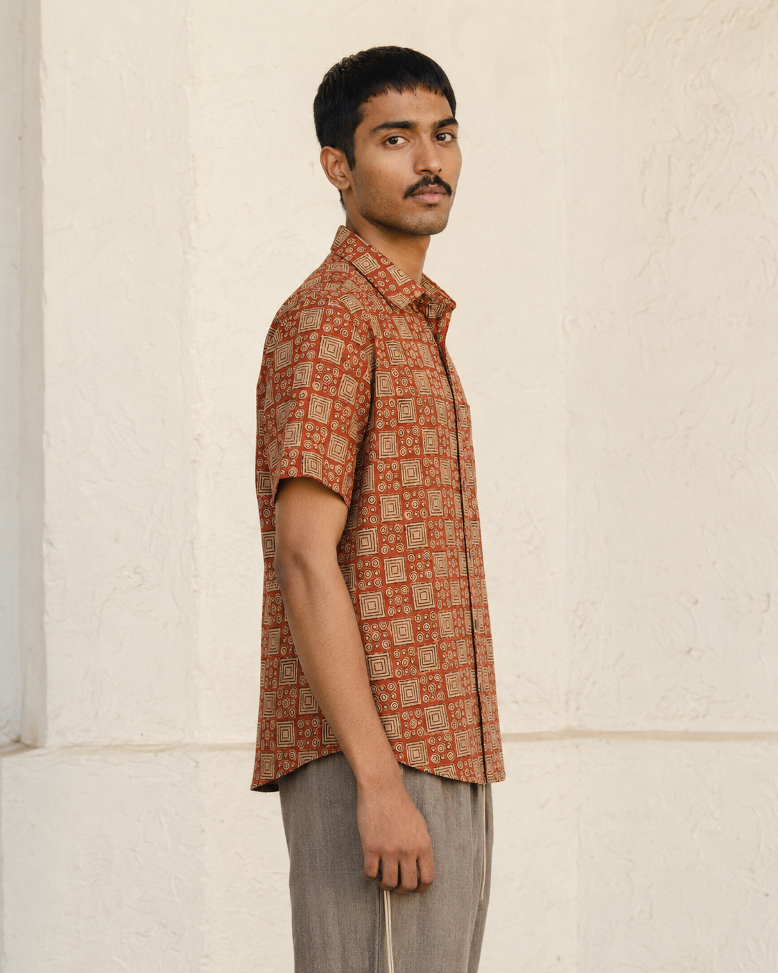 Rust Boxes Cotton Mens Half Sleeve Shirts