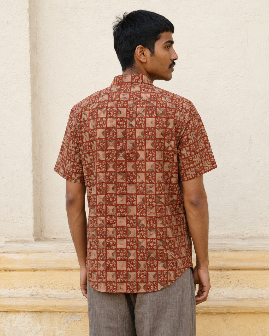 Rust Boxes Cotton Mens Half Sleeve Shirts