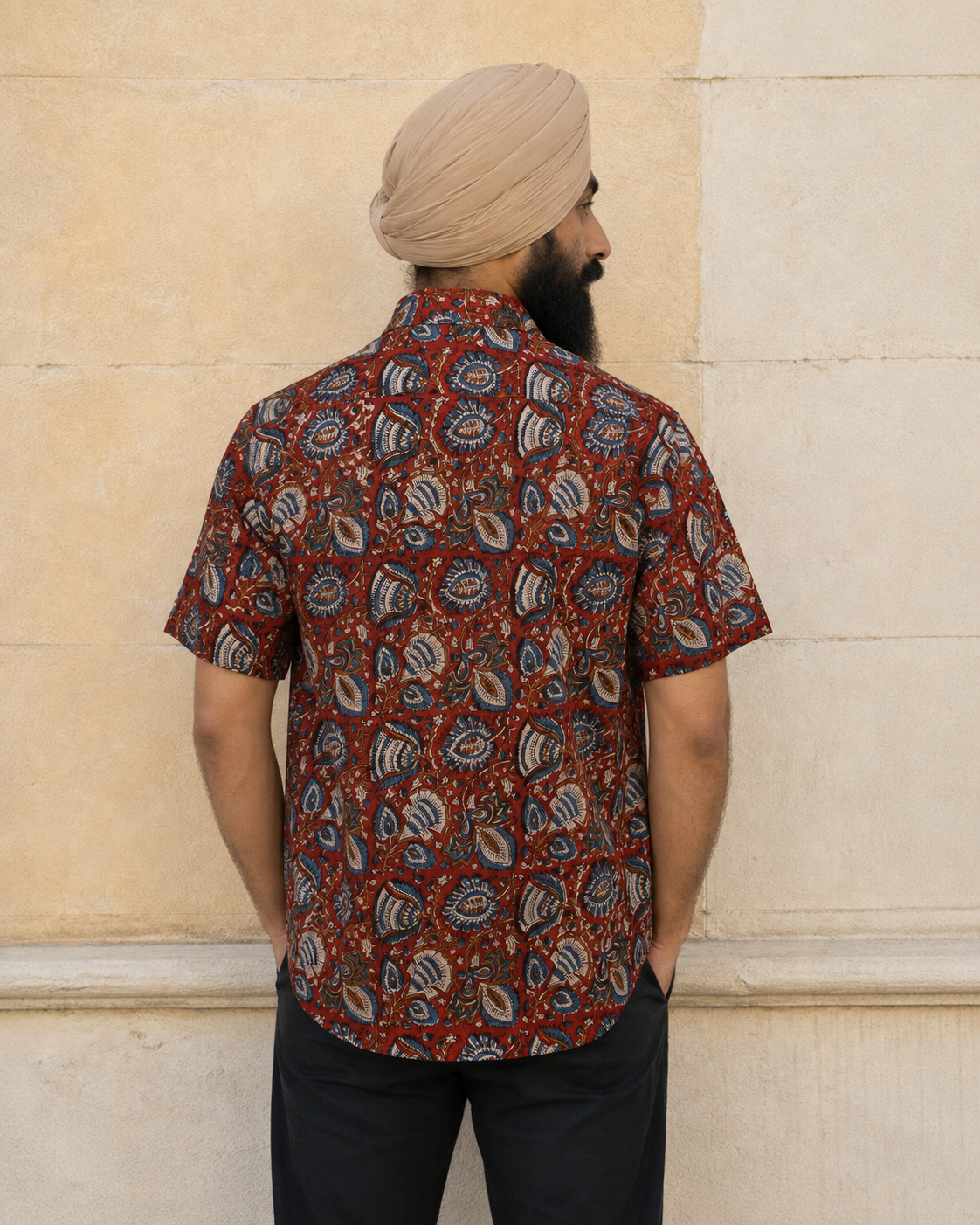 Bagru Jaal Cotton Mens Half Sleeve Shirts