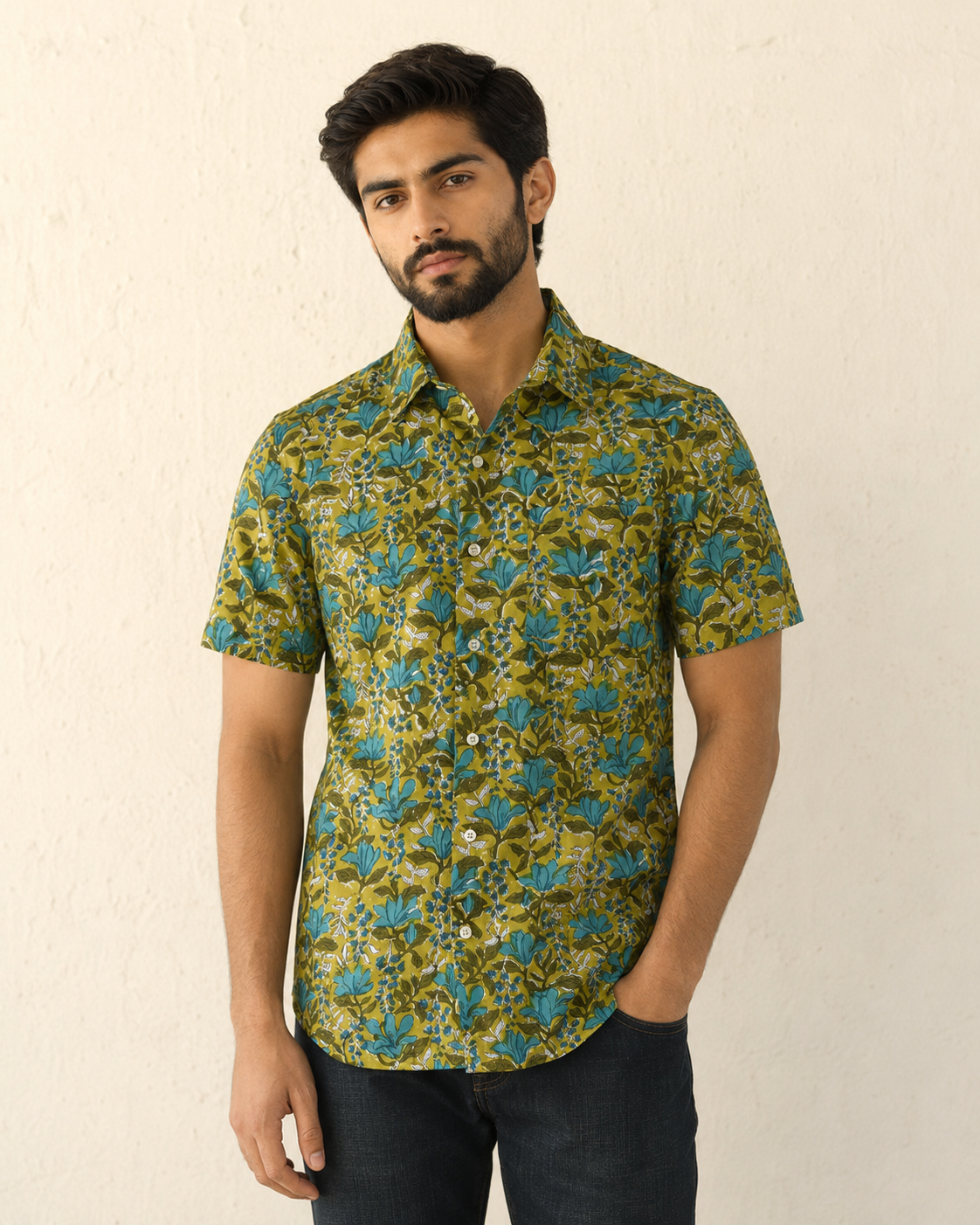 Green Tulip Bagaan Cotton Mens Half Sleeve Shirts