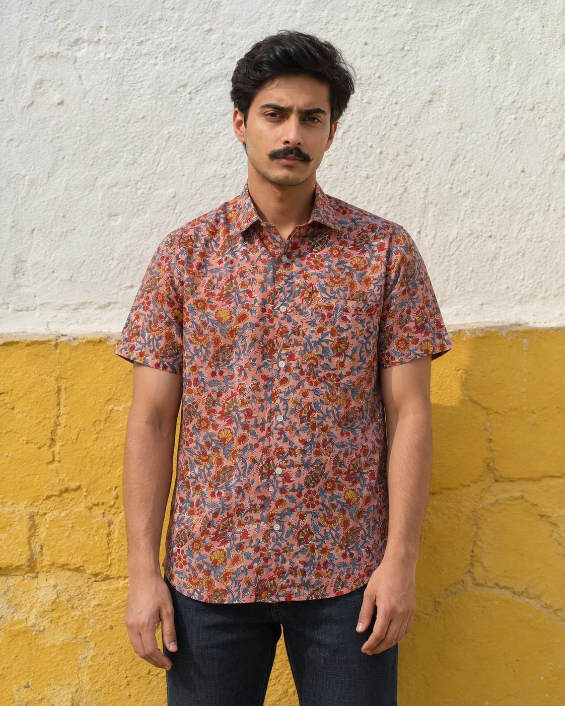 Gulabi Bagaan Cotton Mens Half Sleeve Shirts