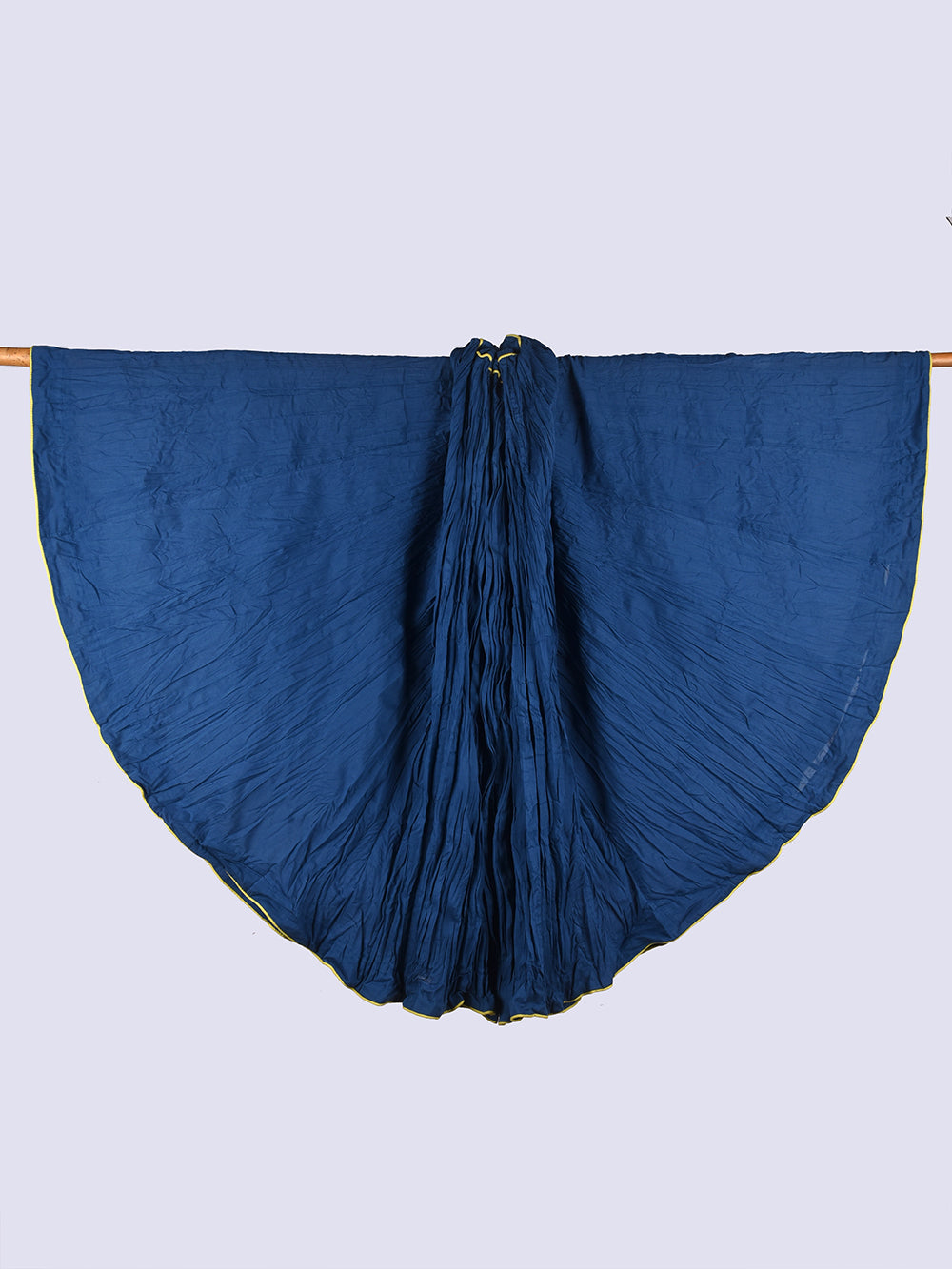 Plain Dyed Blue Crinkled Cotton Mulmul 48 Kali Kalidaar Skirt