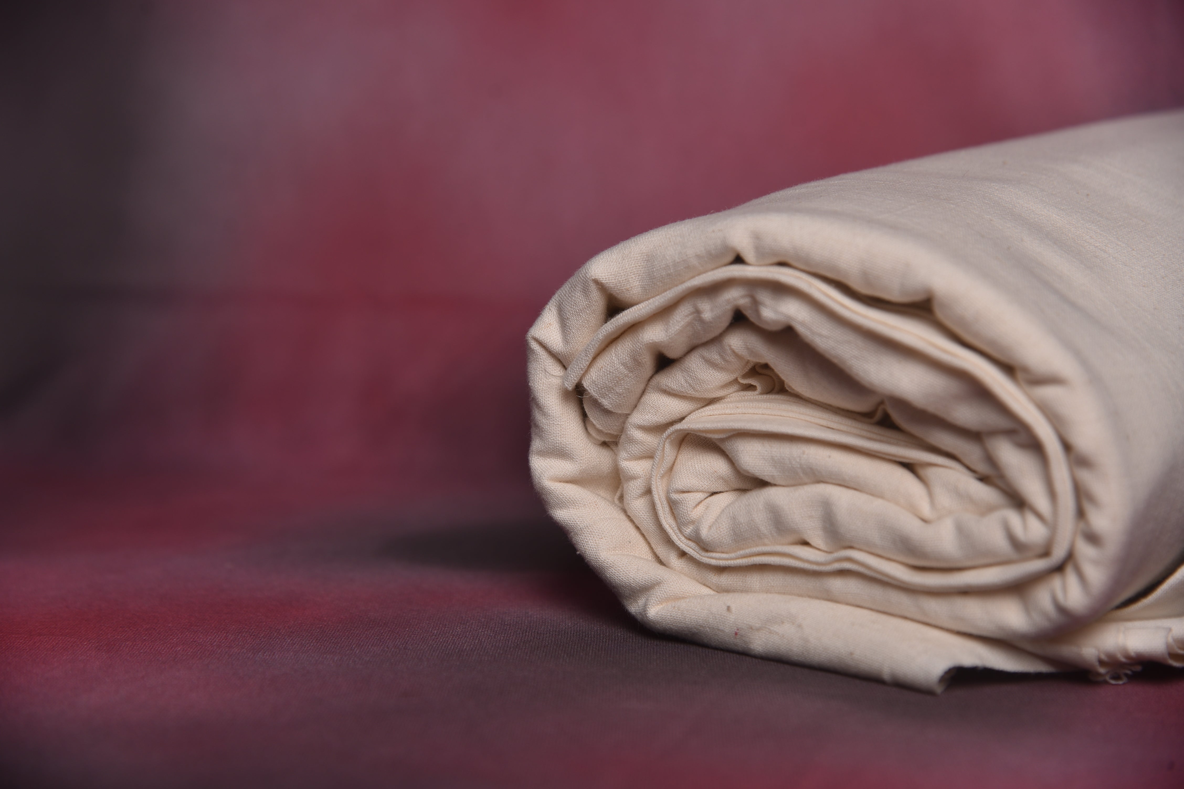 CF-47 Cream White Shade Solid Dyed Woven Cotton Flax Fabric