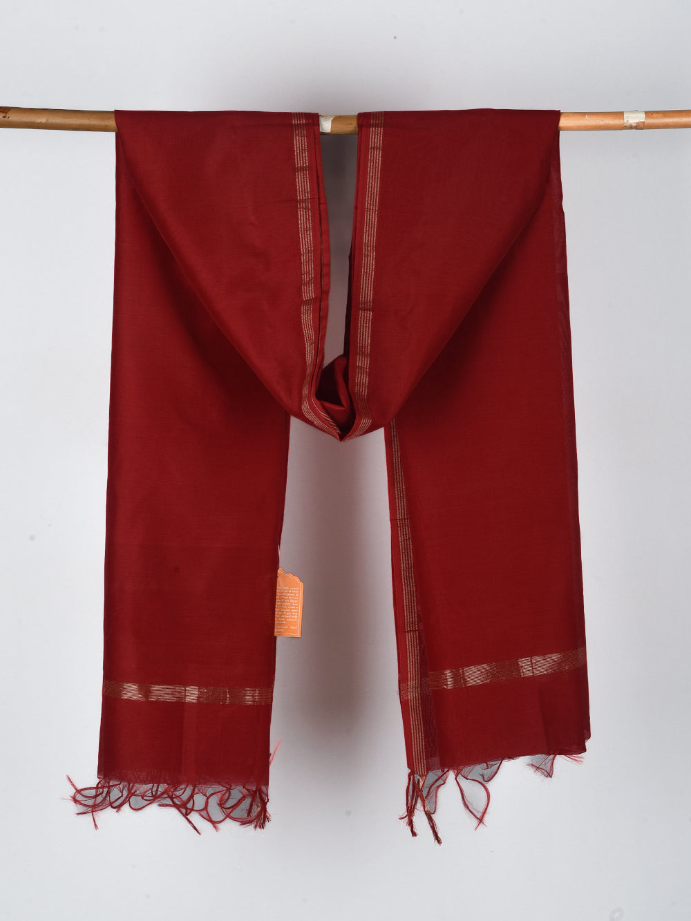 Sindoori Red Cross Yarn Dyed Pure Chanderi Dupatta