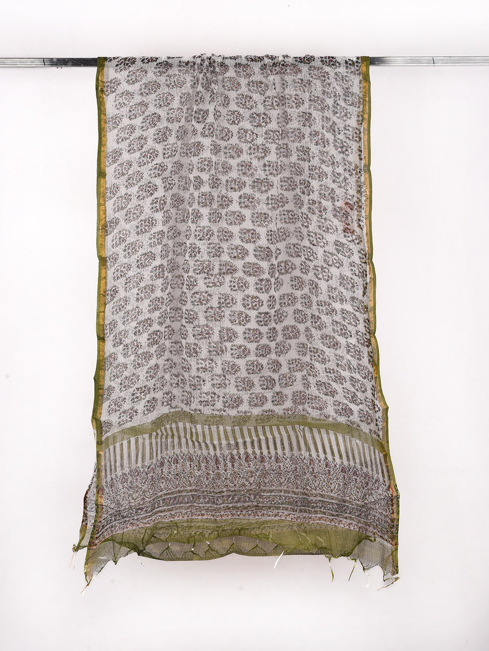 Jaipuri Booti Hand Block Printed Pattern Kota Doria Dupatta