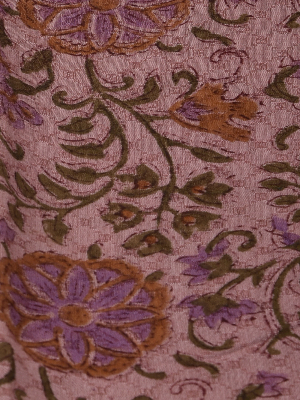 Dusty Pink Jaal Cotton Dobby Mangalgiri Sanganeri Hand Block Printed Fabric