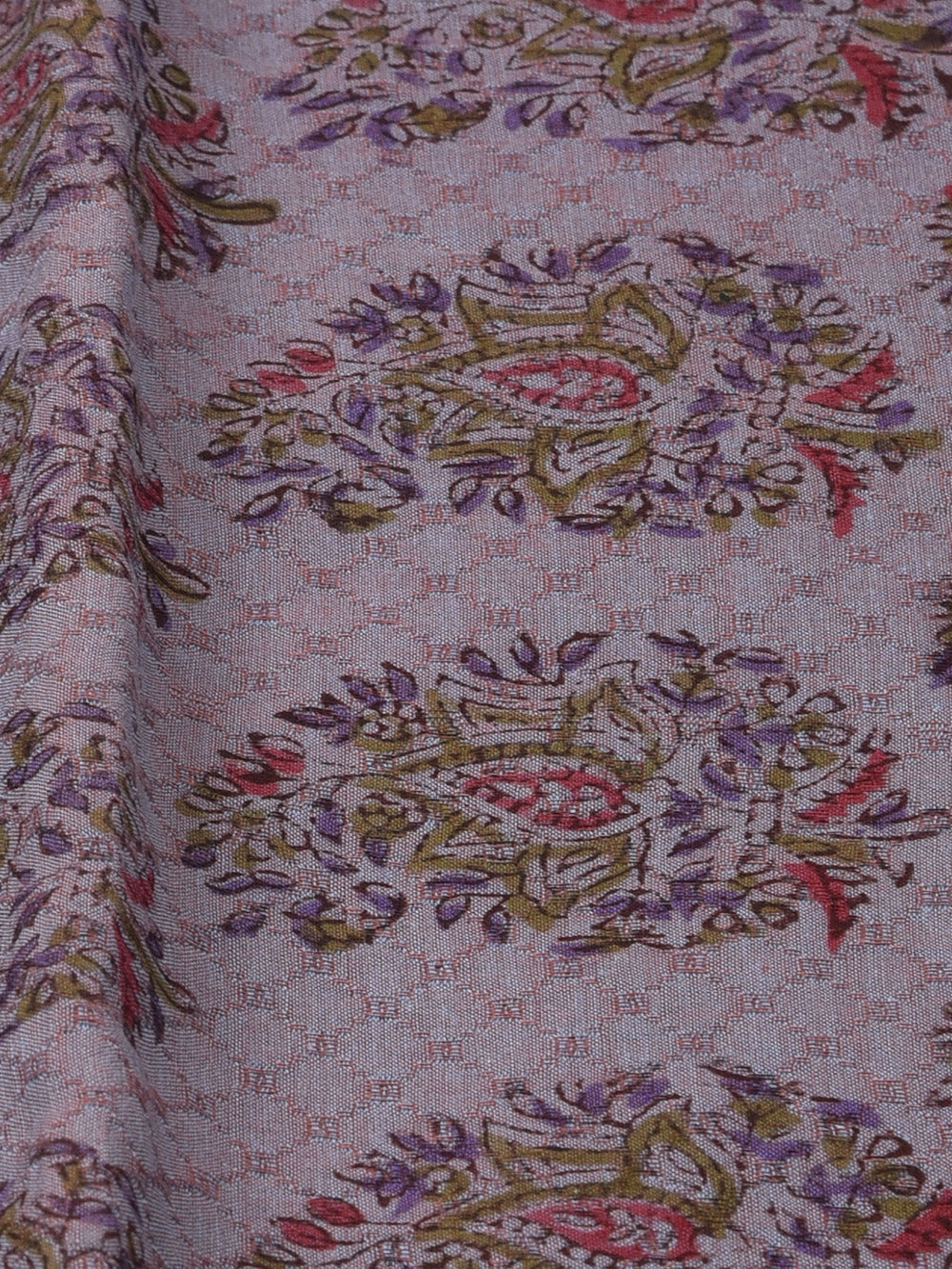 Greyish Lavendar Scattered Boota Cotton Dobby Mangalgiri Sanganeri Hand Block Printed Fabric