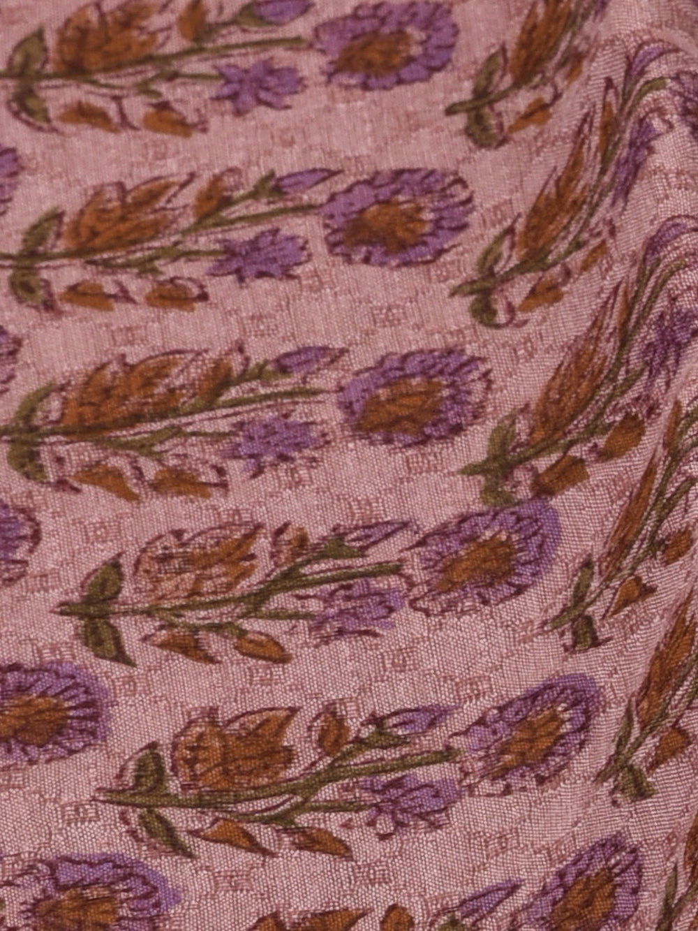 Mauve Choti Begum Booti Cotton Dobby Mangalgiri Sanganeri Hand Block Printed Fabric