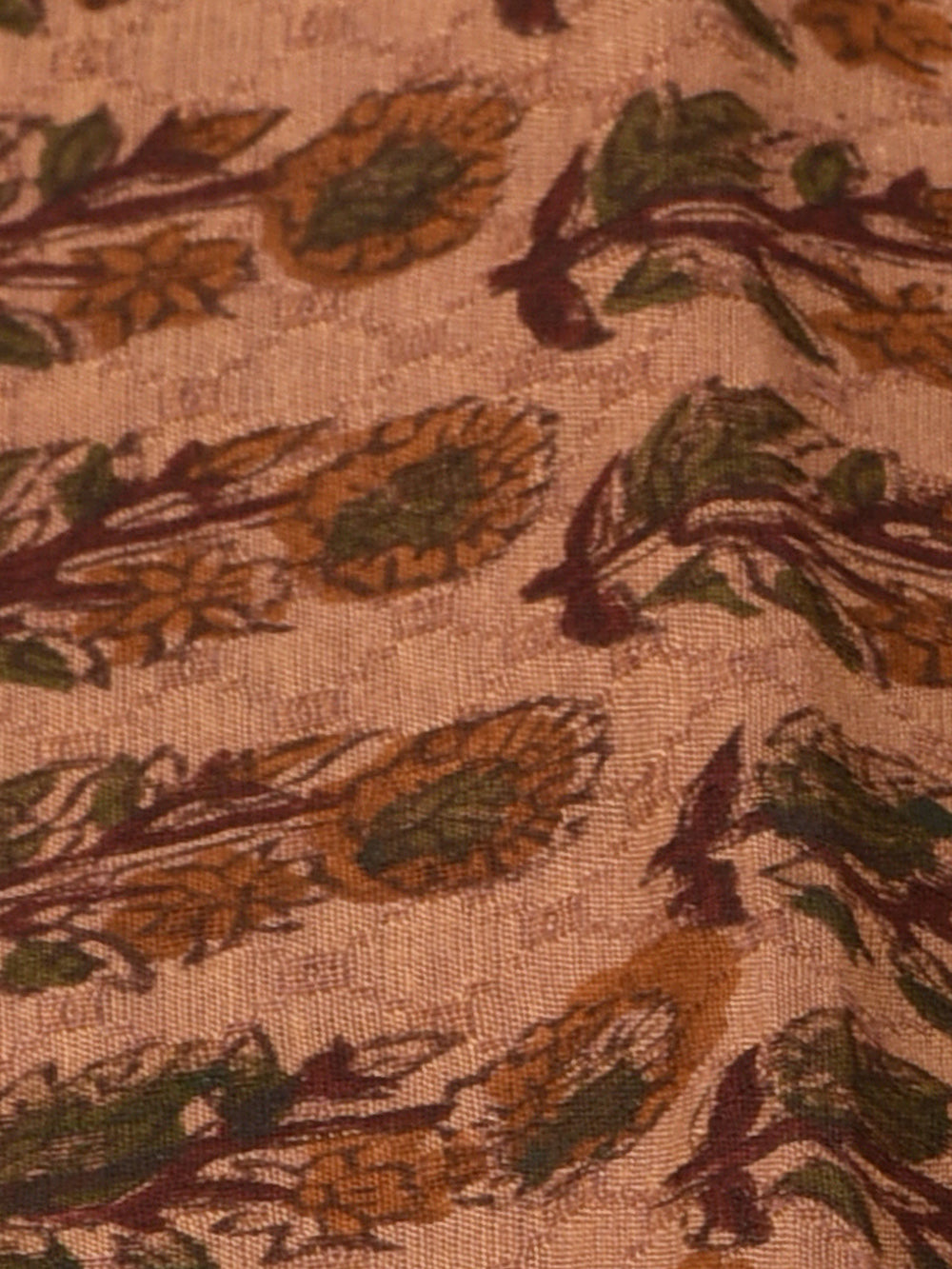 Rust Brown Choti Begum Booti Cotton Dobby Mangalgiri Sanganeri Hand Block Printed Fabric