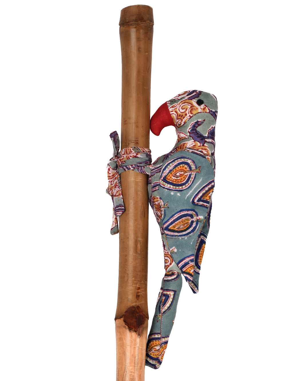 Steel Blue Parrot Hand Block Printed Fabric Soft Toy