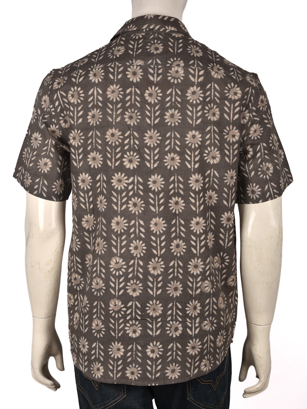 Kasis Flower Cotton Mens Half Sleeve Shirts