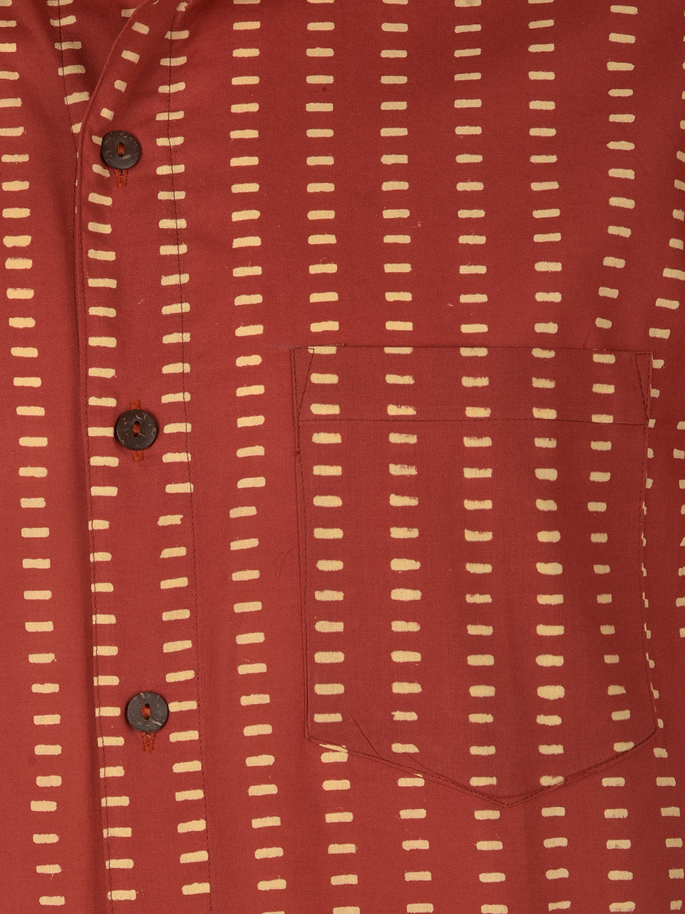 Red Dashes Cotton Mens Half Sleeve Shirts