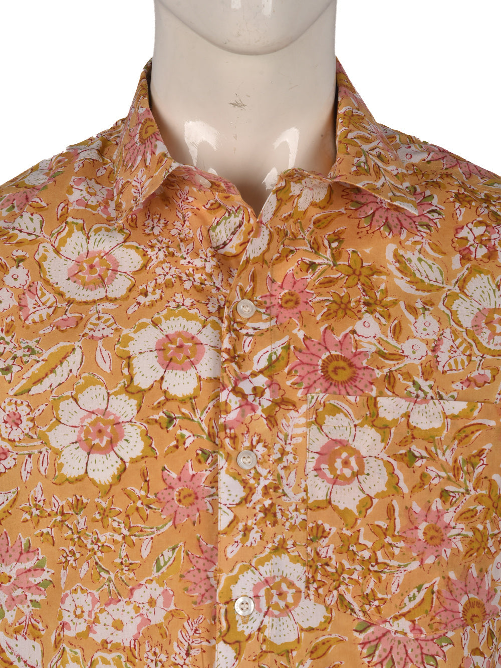 Yellow Jaal Cotton Mens Half Sleeve Shirts
