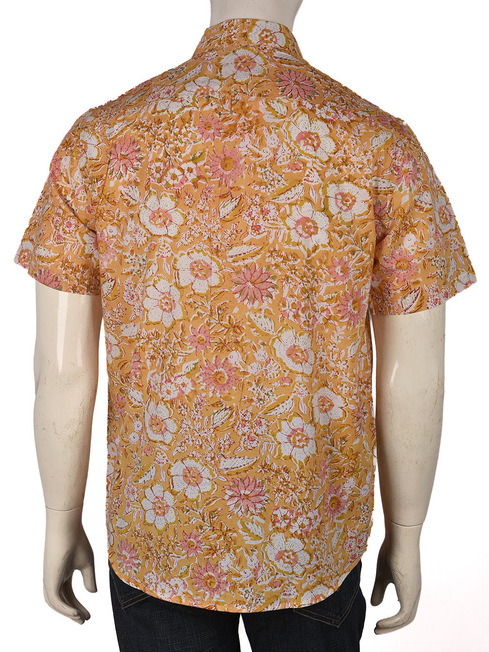 Yellow Jaal Cotton Mens Half Sleeve Shirts