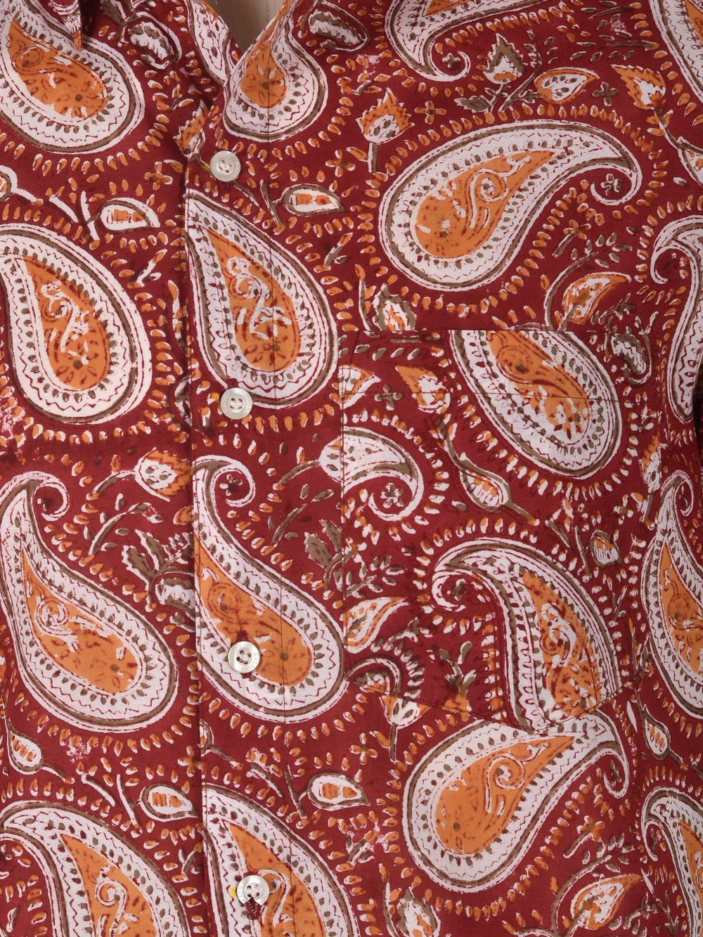 Red Jaal Cotton Mens Half Sleeve Shirts
