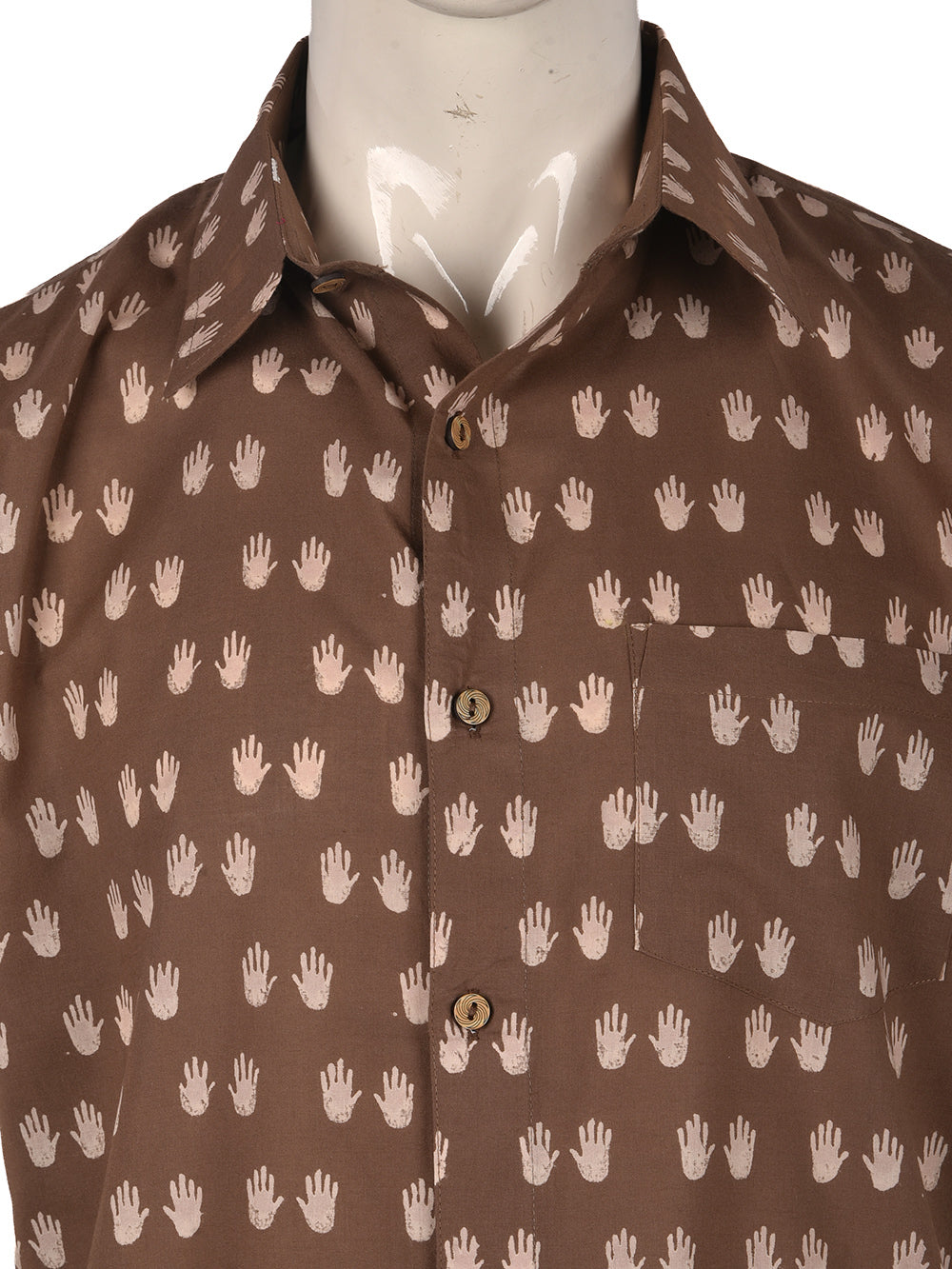 Grey Hands Cotton Mens Half Sleeve Shirts