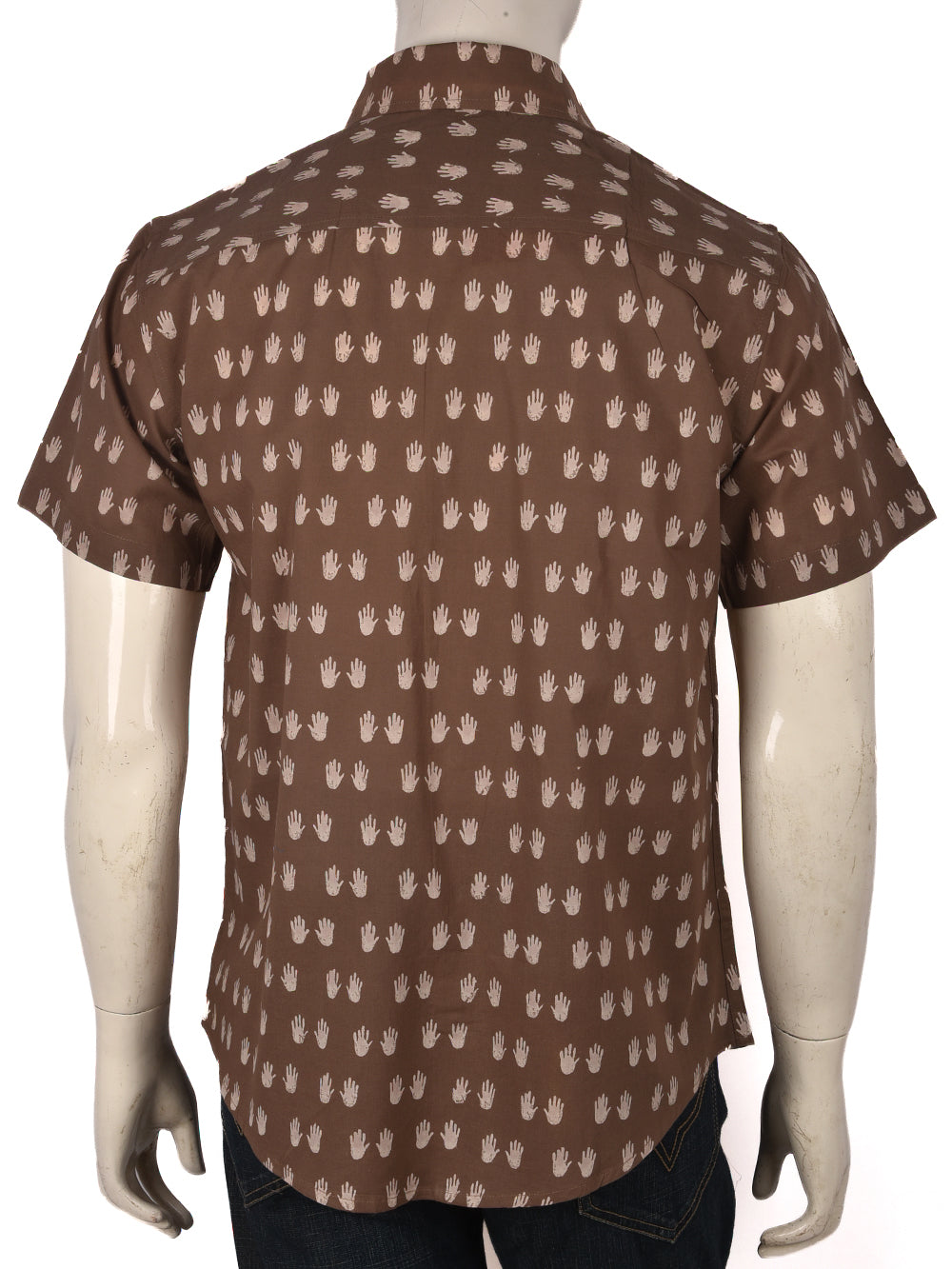 Grey Hands Cotton Mens Half Sleeve Shirts