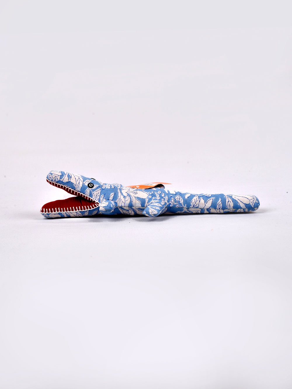 Croc Sky Blue Hand Block Printed Fabric Soft Toy