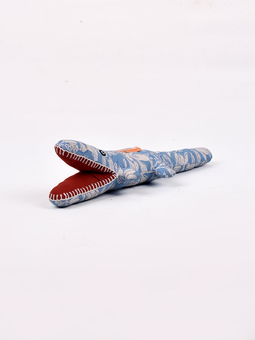 Croc Sky Blue Hand Block Printed Fabric Soft Toy