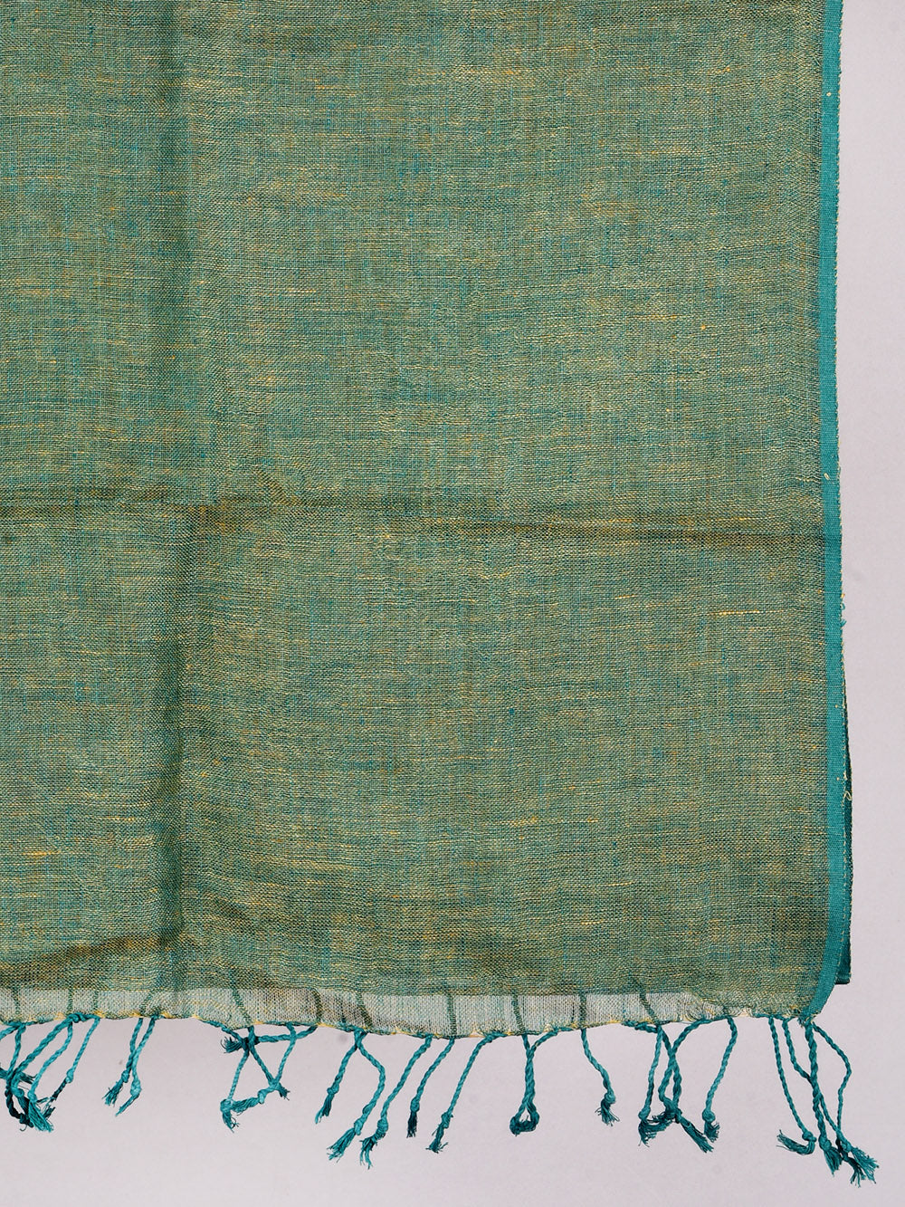 Yarn Dyed Blue Green Pure Linen Dupatta