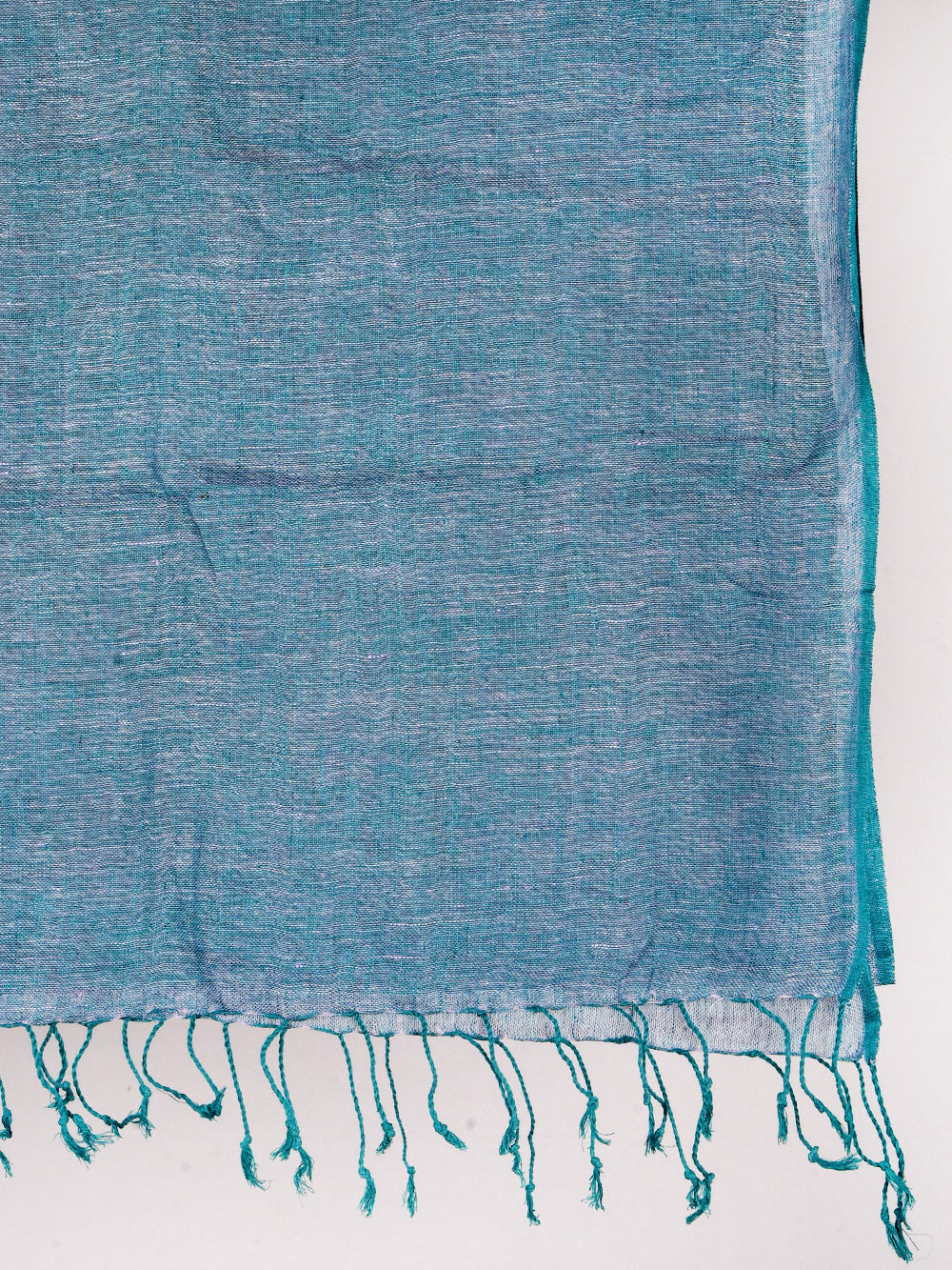 Yarn Dyed Firozi Blue Pure Linen Dupatta