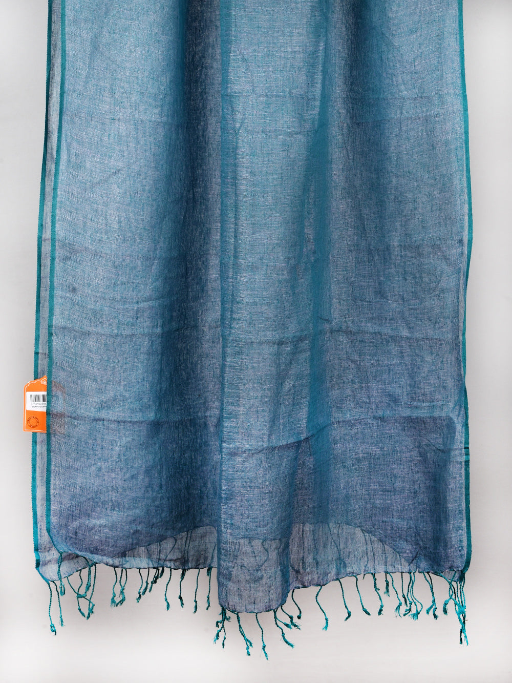 Yarn Dyed Firozi Blue Pure Linen Dupatta