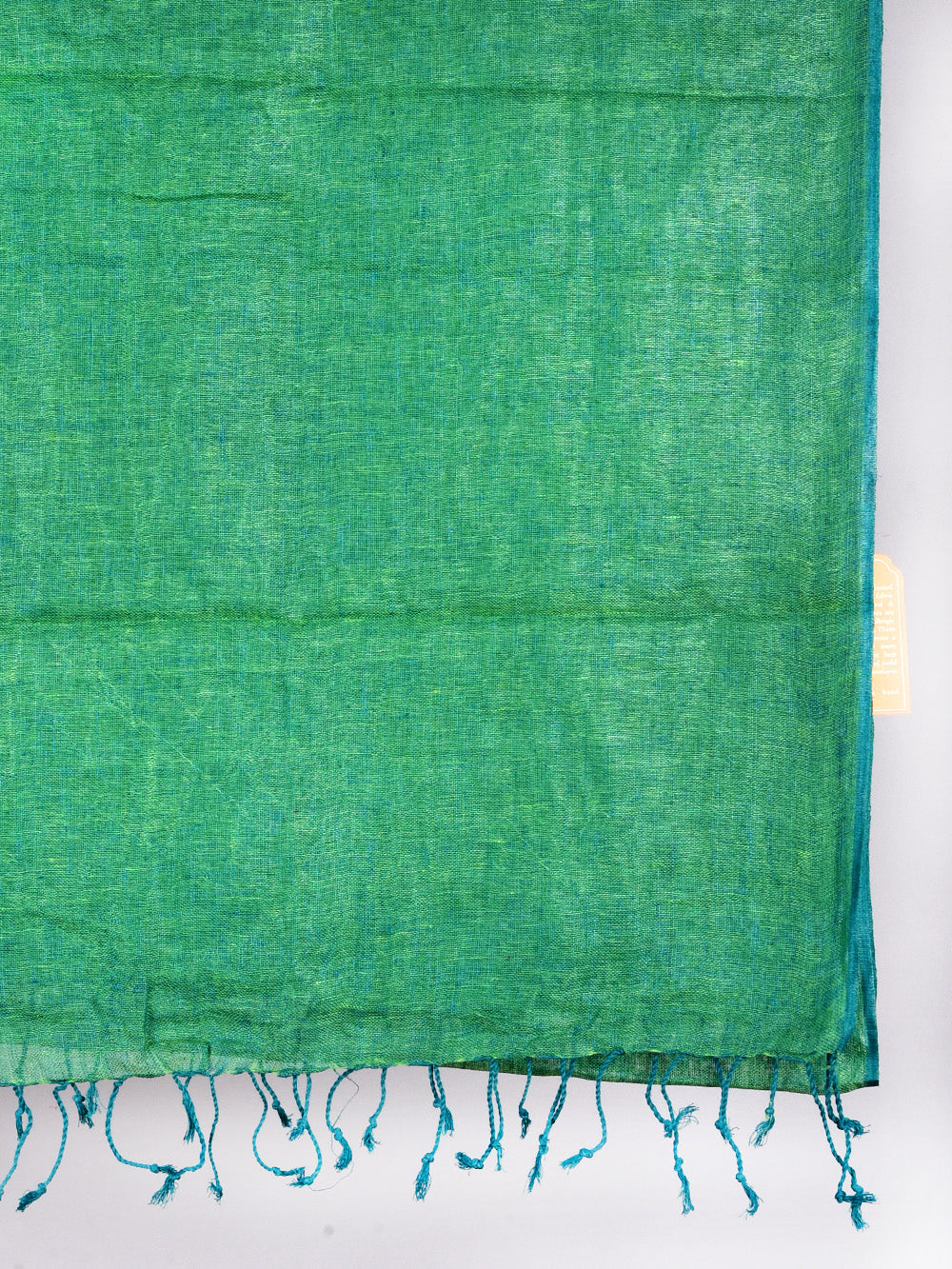 Yarn Dyed Firozi Green Pure Linen Dupatta