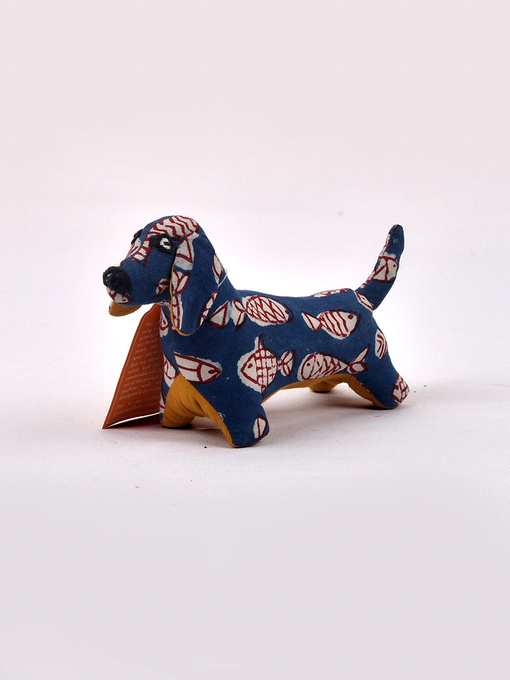 Dog Indigo Hand Block Printed Fabric Soft Toy