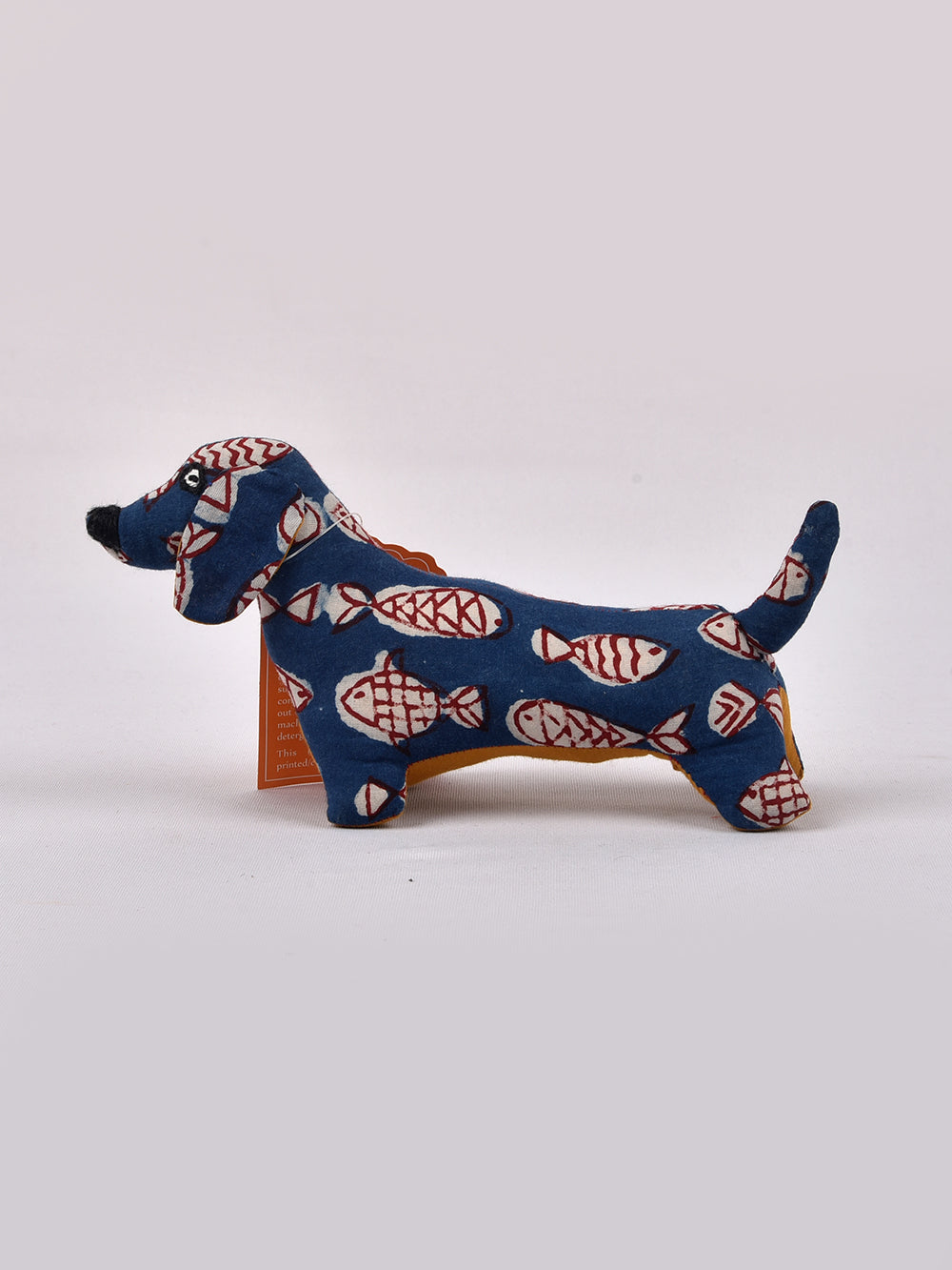 Dog Indigo Hand Block Printed Fabric Soft Toy