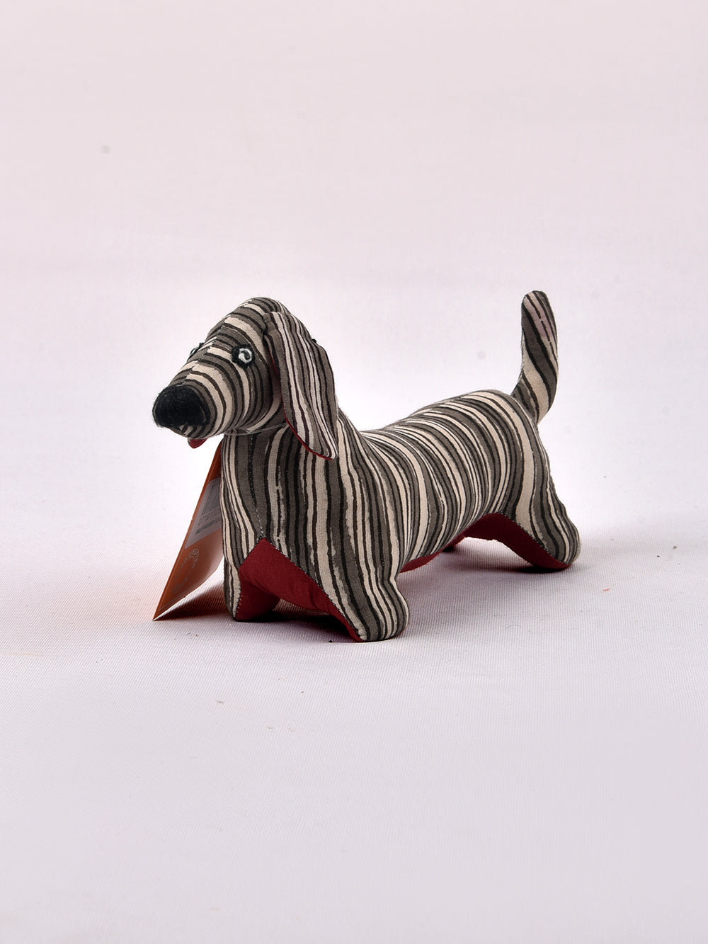 Dog Kasis Grey Hand Block Printed Fabric Soft Toy