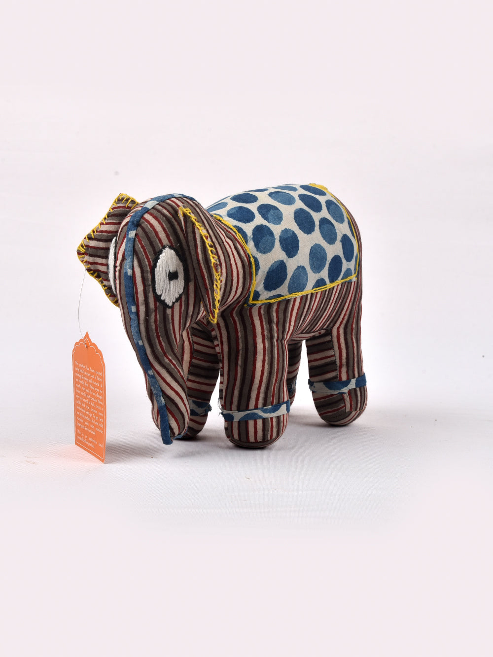 Elephant Kasis- Indigo Hand Block Printed Fabric Soft Toy
