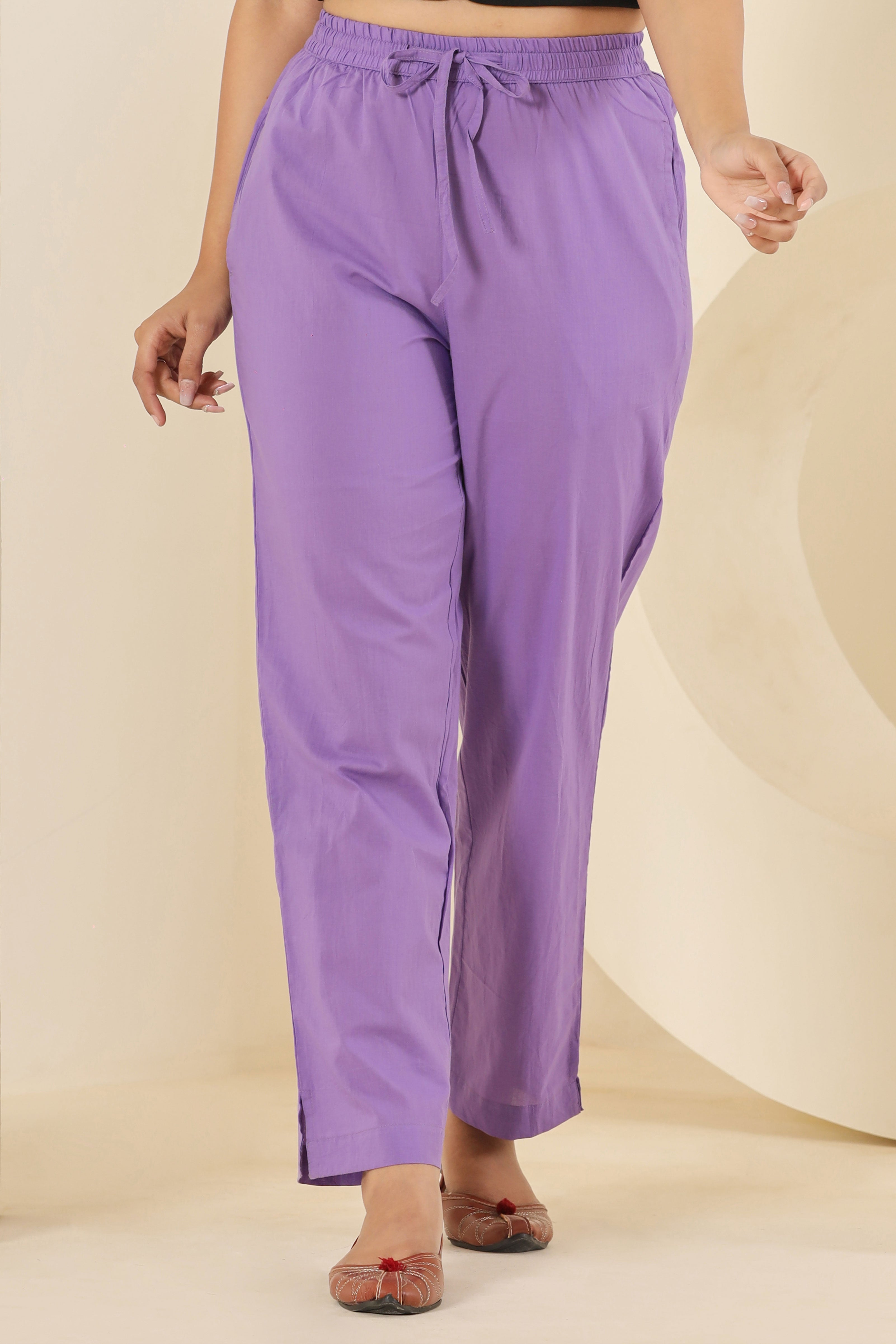 Light Purple Cotton Cambric Lounge Pant