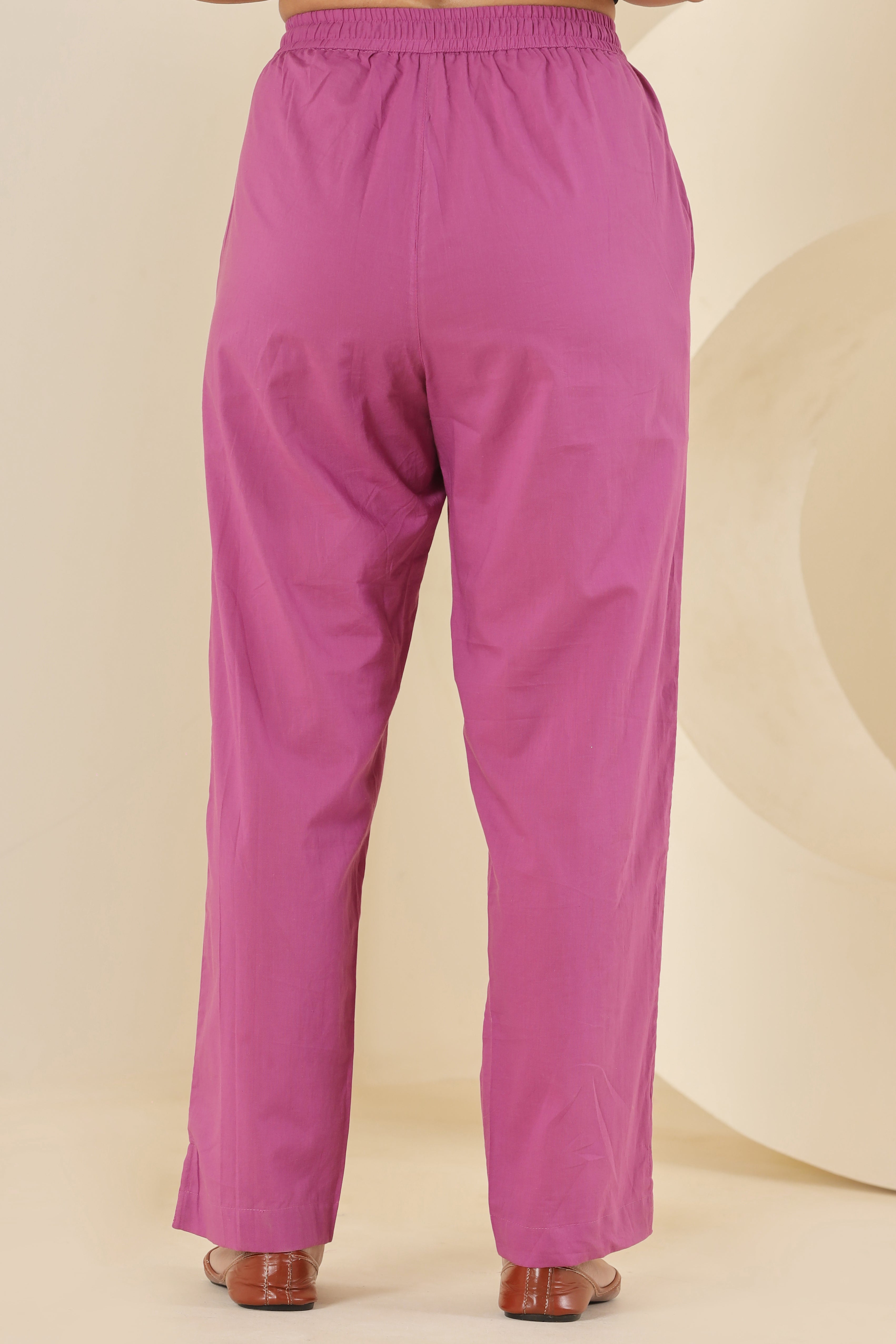 Persian Pink Cotton Cambric Lounge Pant